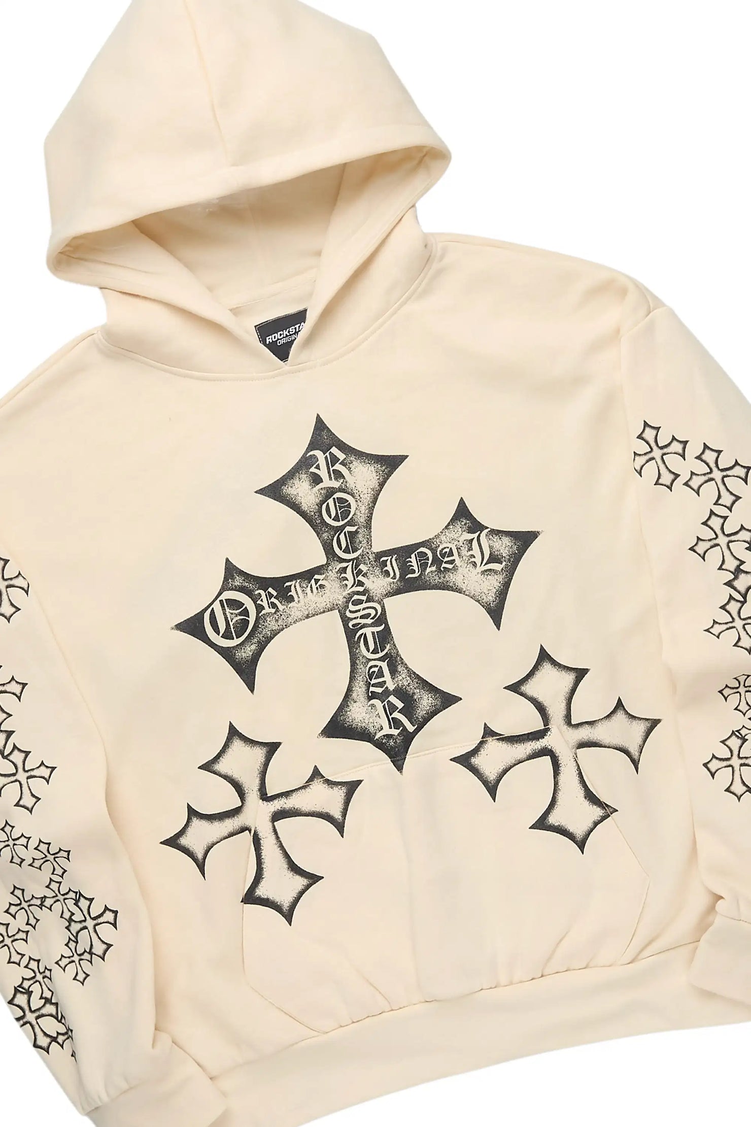 Marzion Sand/Black Hoodie Relaxed Track Set