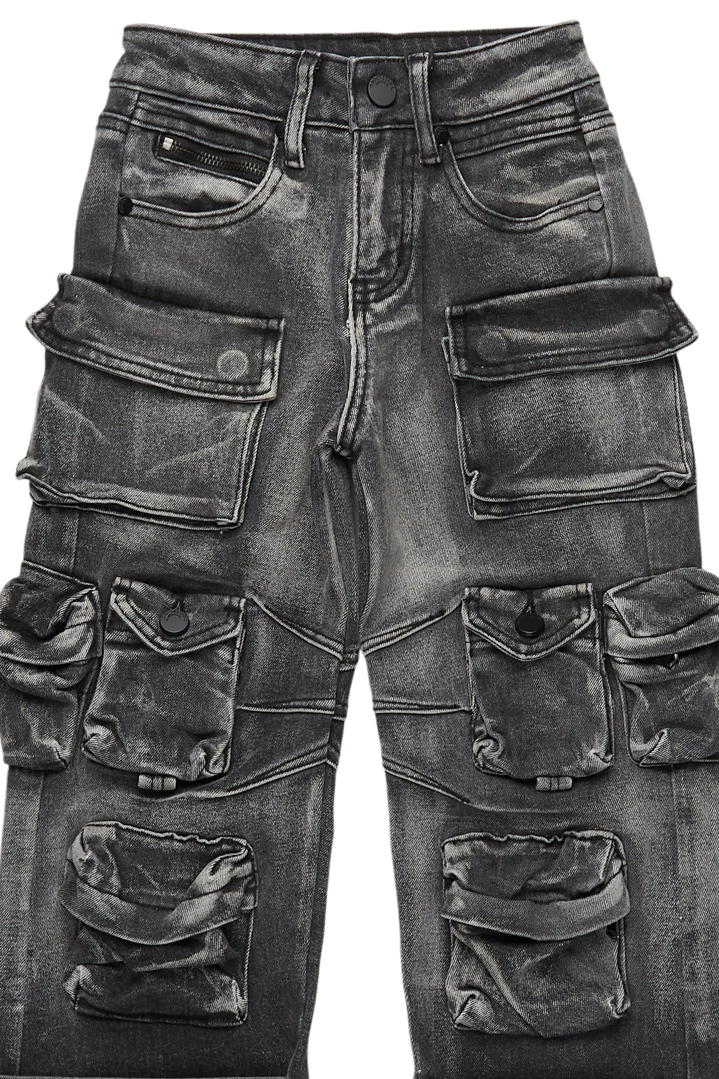 Boys Mahesh Grey Baggy Cargo Jean