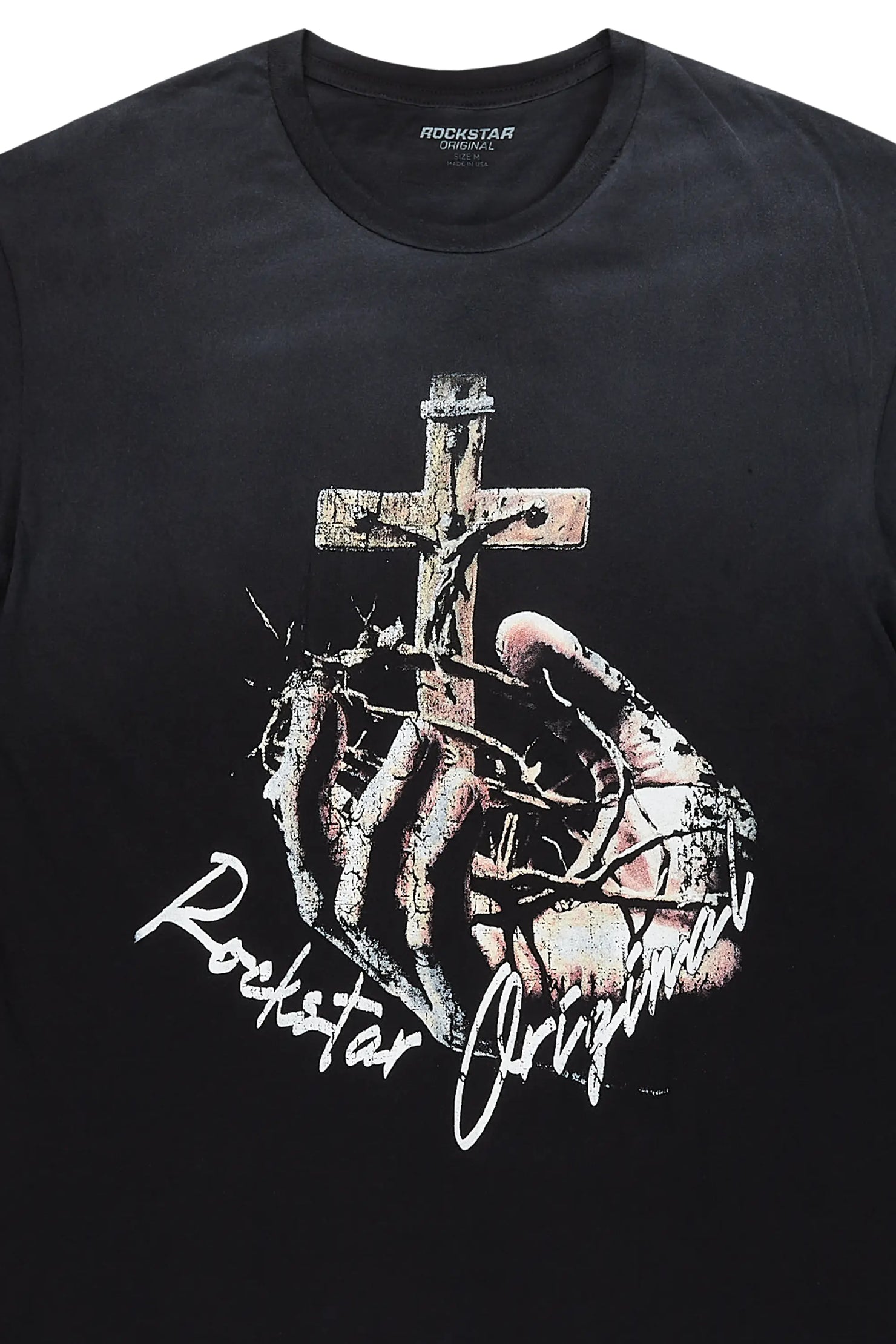 Kateo Black Graphic Oversized T-Shirt