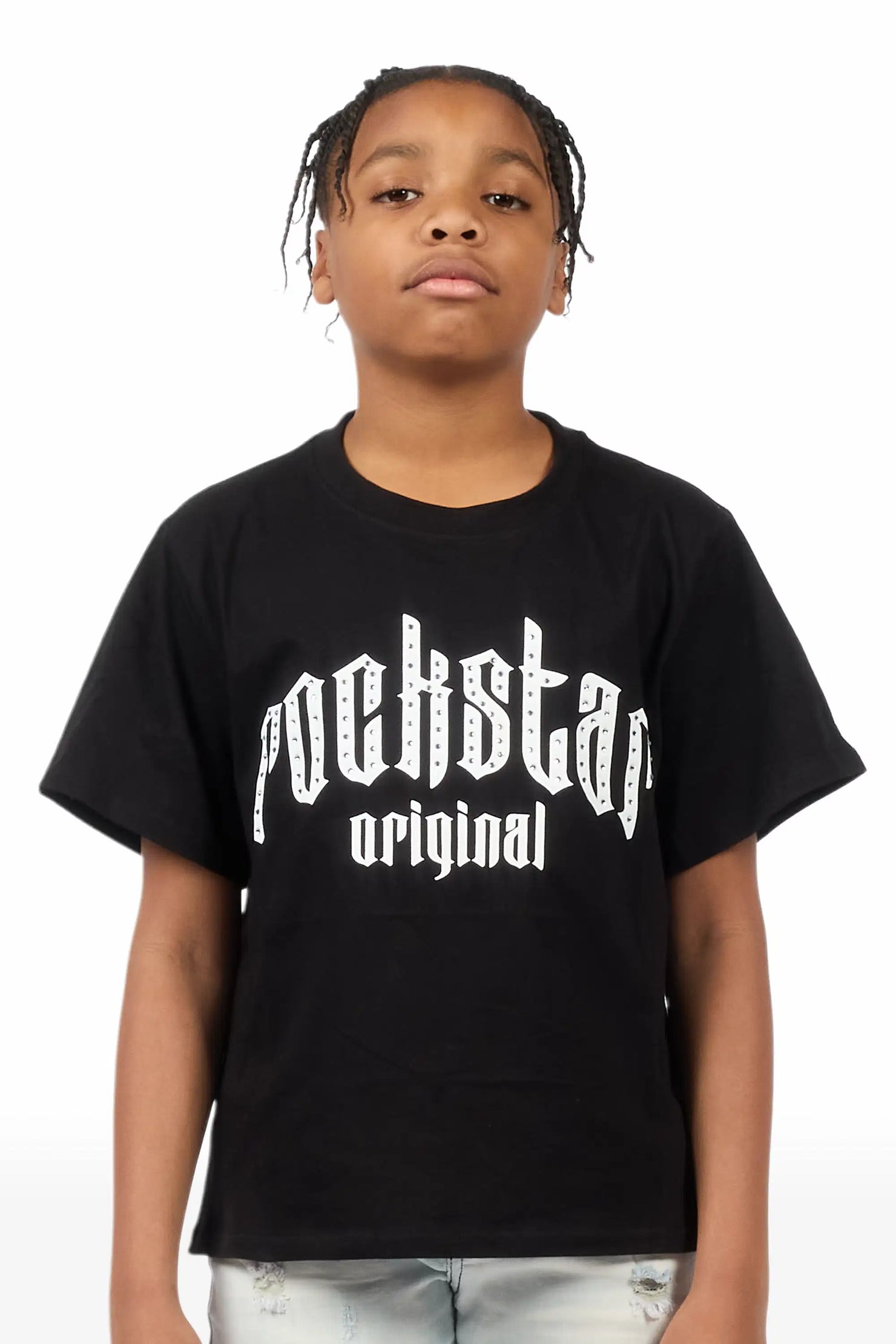 Boys Sherriso Black Rhinestone T-Shirt