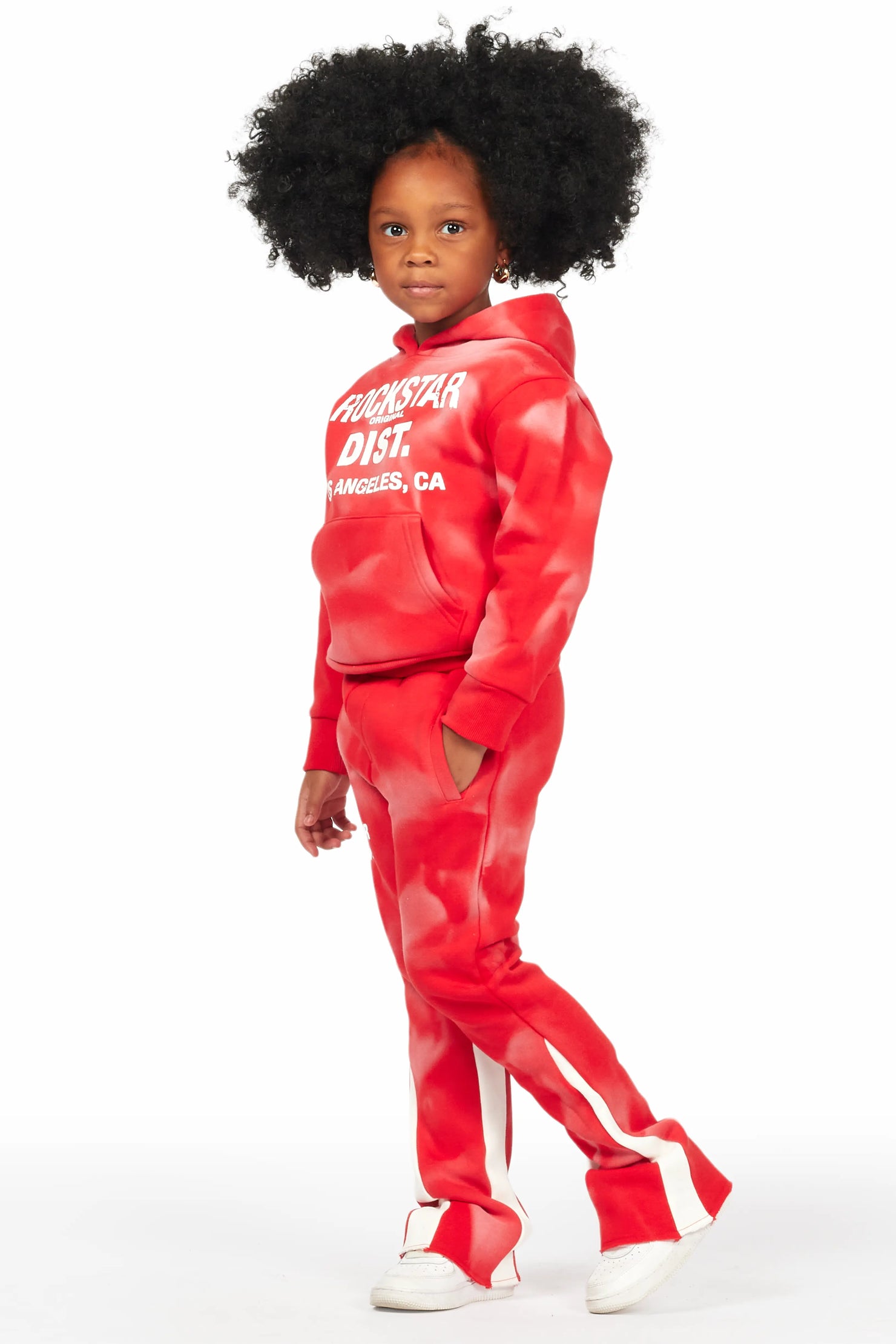 Girls Zenny Red Stacked Pant Set