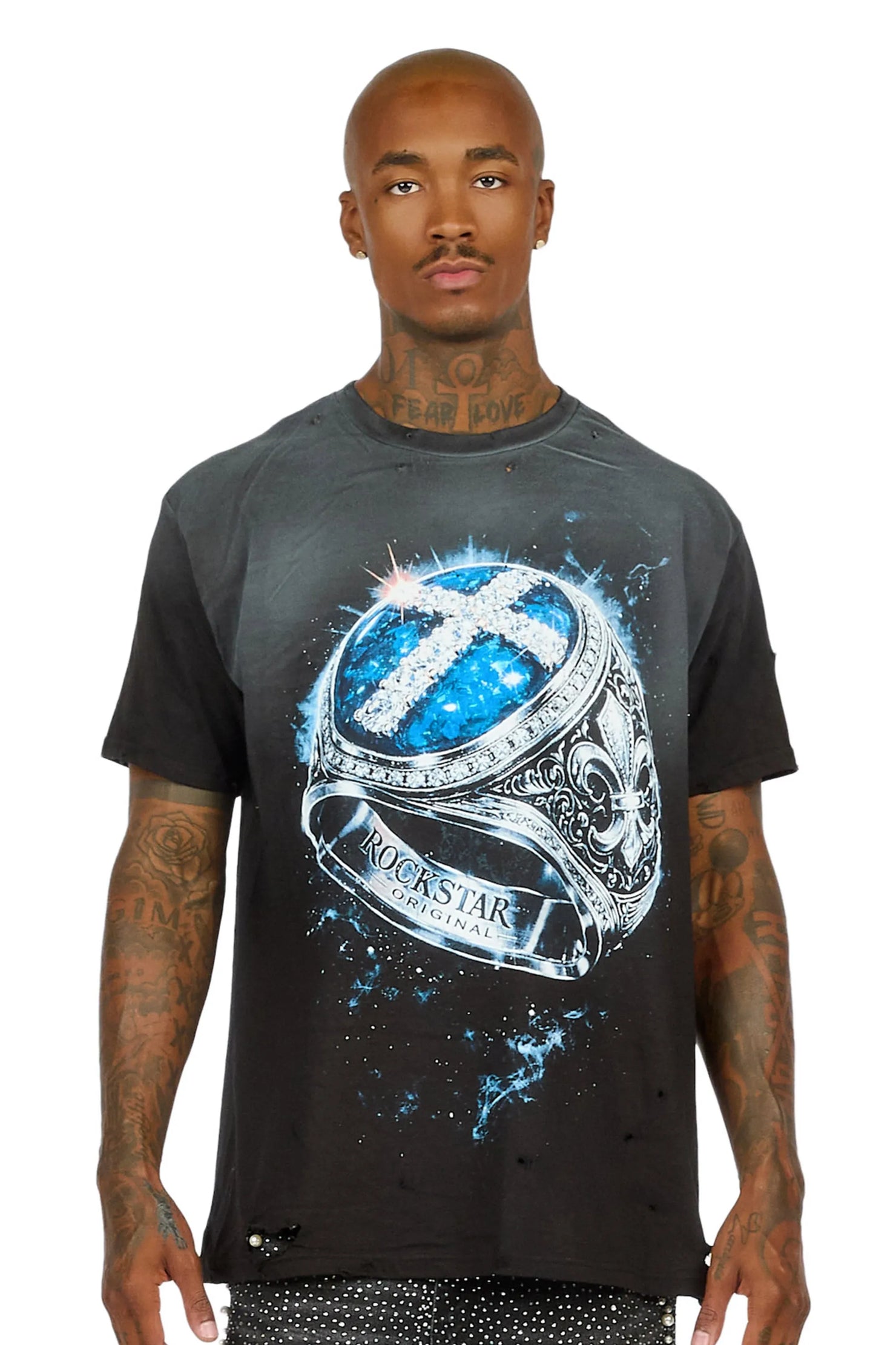 Zamie Black Oversized Graphic T-Shirt
