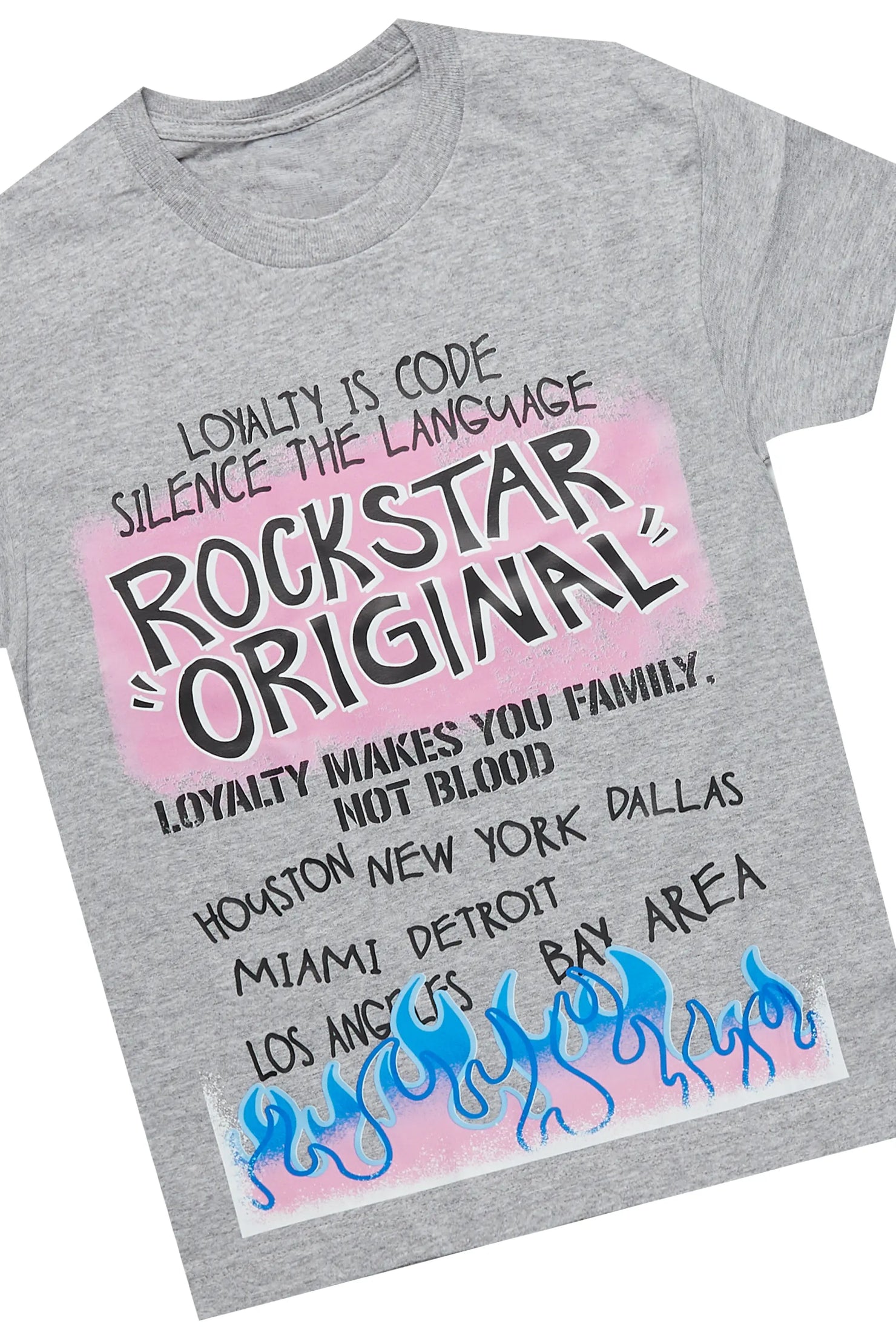 Boys Beno Grey T-Shirt/Stacked Flare Jean Set