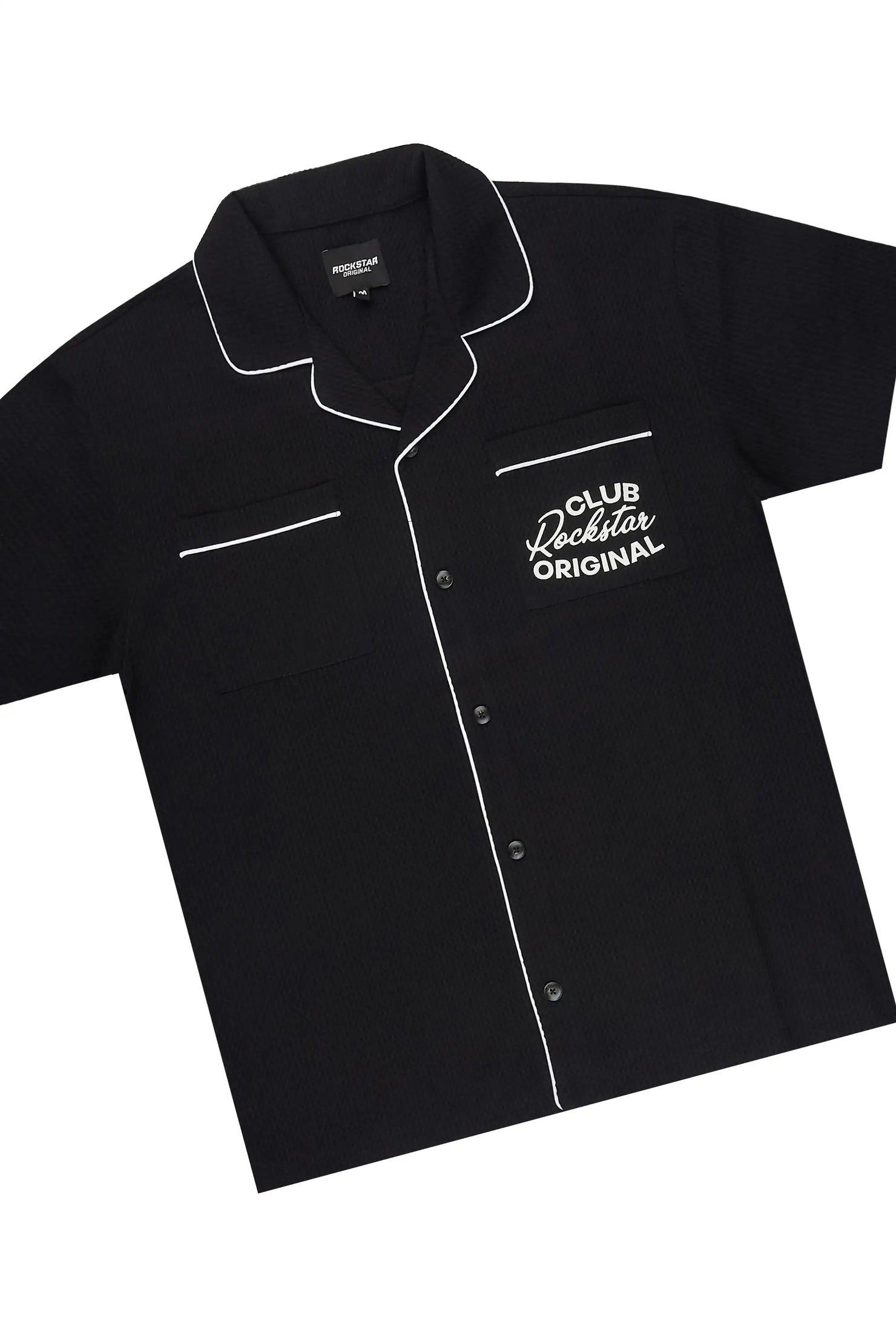 Clarence Black Button Down Shirt/Short Set