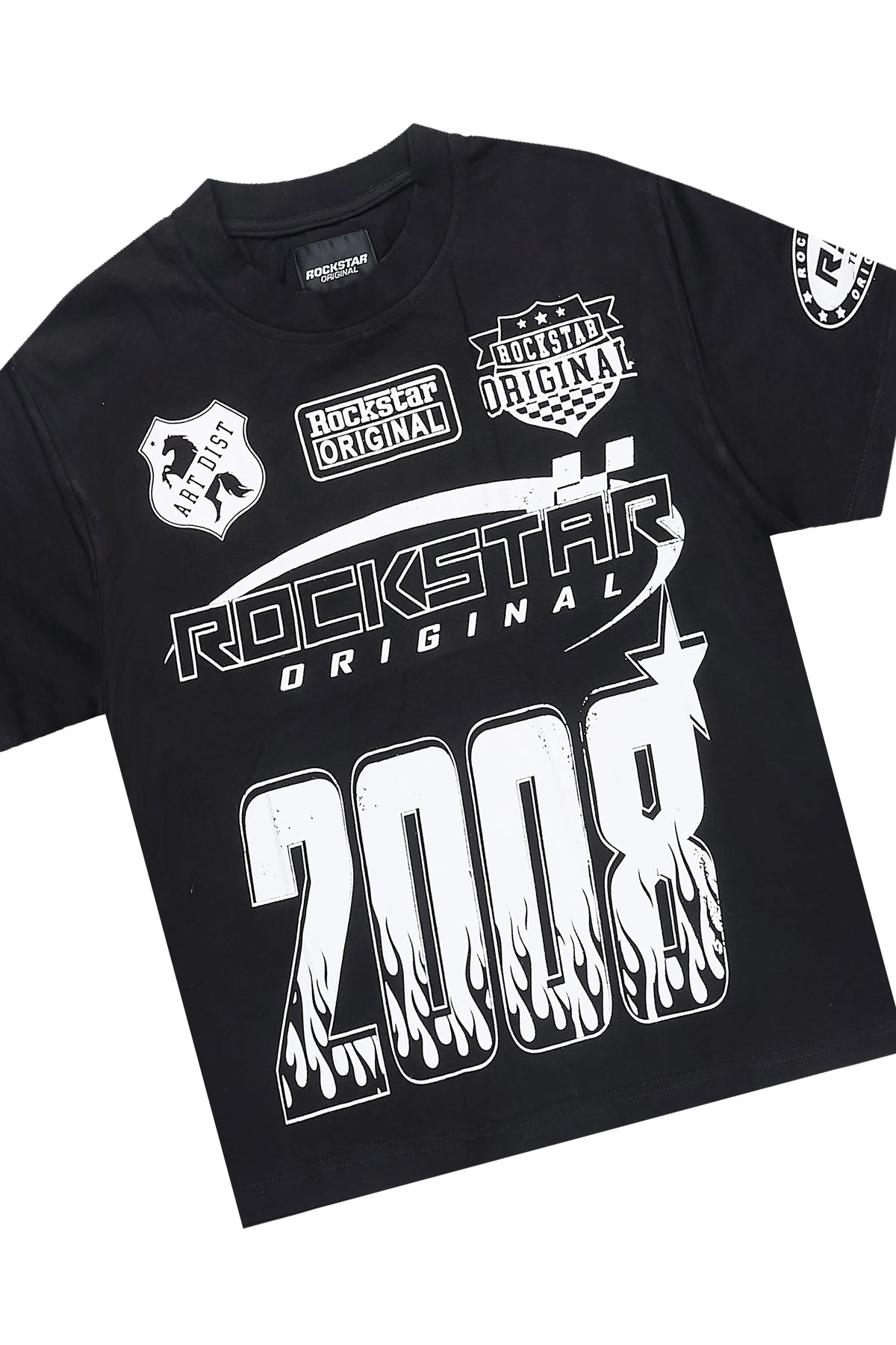 Boys Amos Black Oversized T-Shirt/Short Set