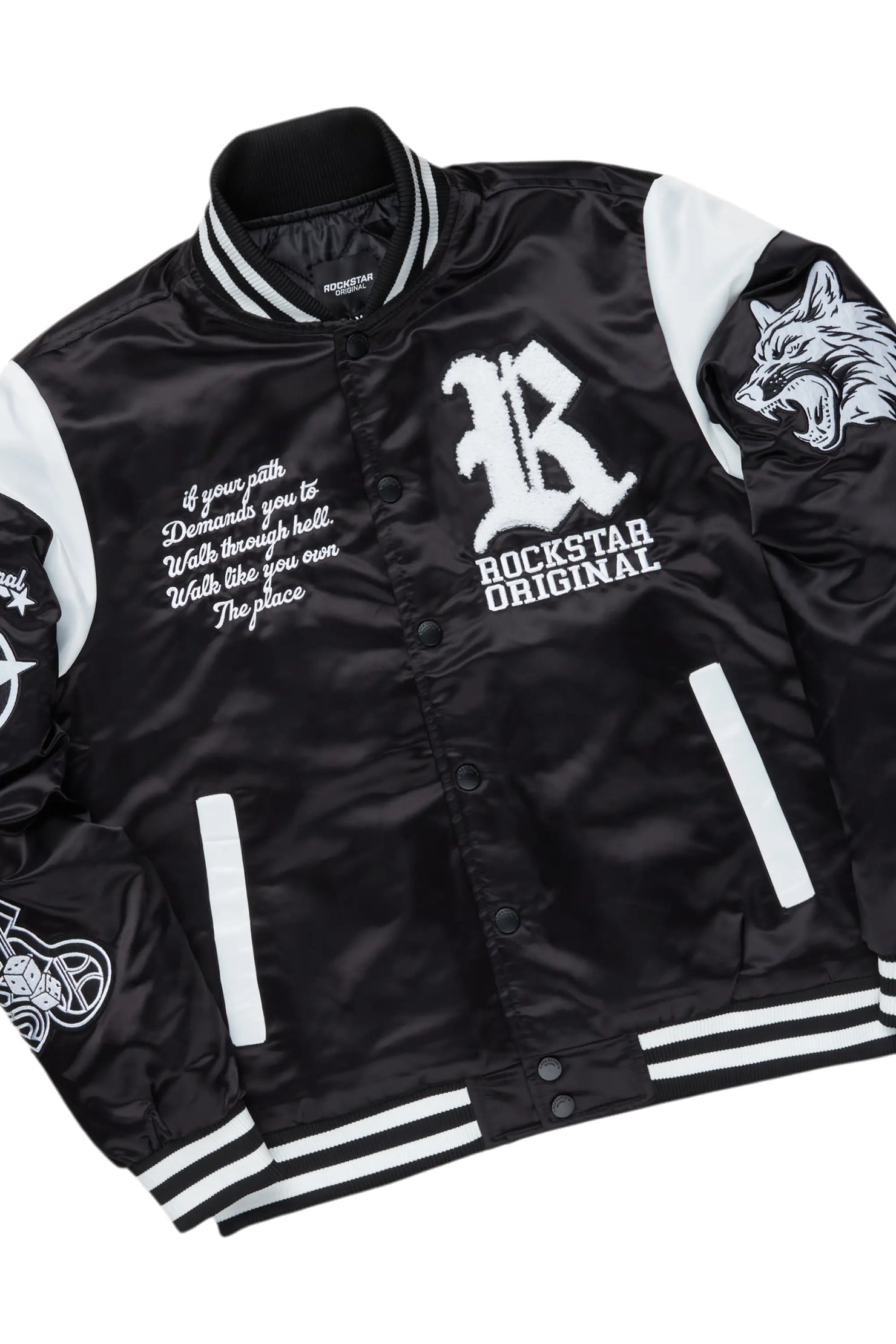 Geir Black Varsity Jacket & Camden Super Stacked Flare Jean Bundle