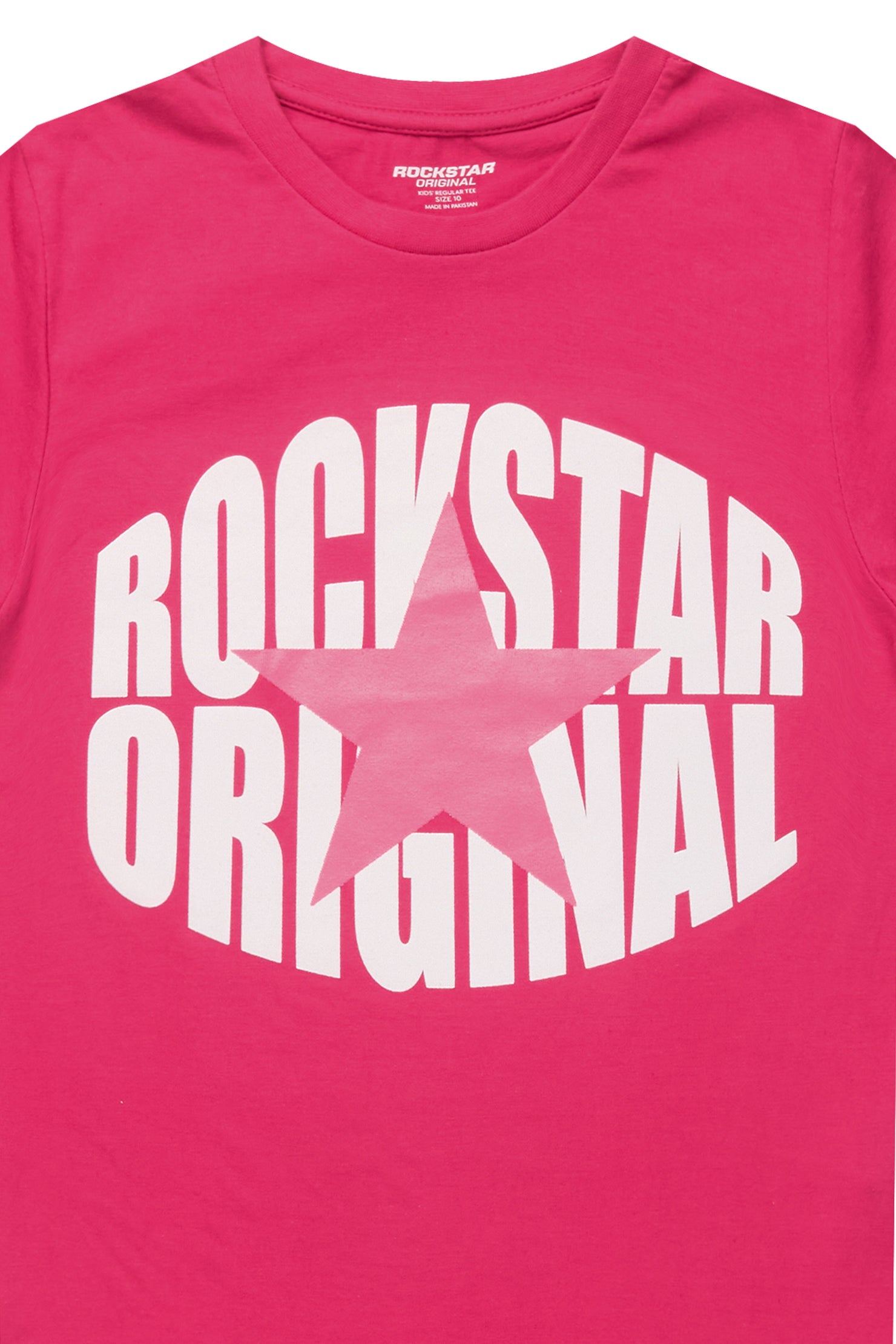 Girls Mia Fuchsia/White Graphic T-Shirt