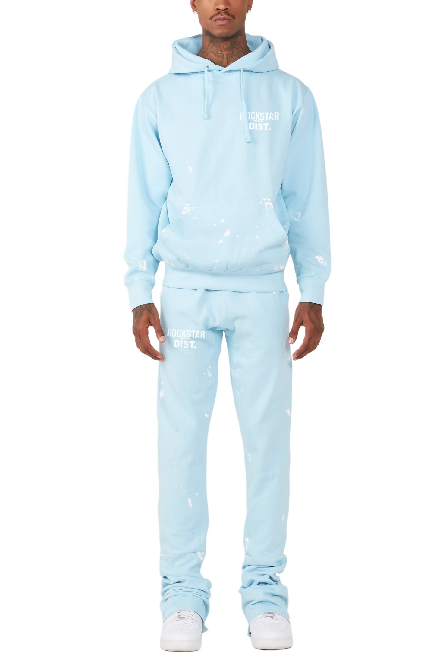 Raffer Baby Blue Hoodie/Super Stacked Flare Track Set