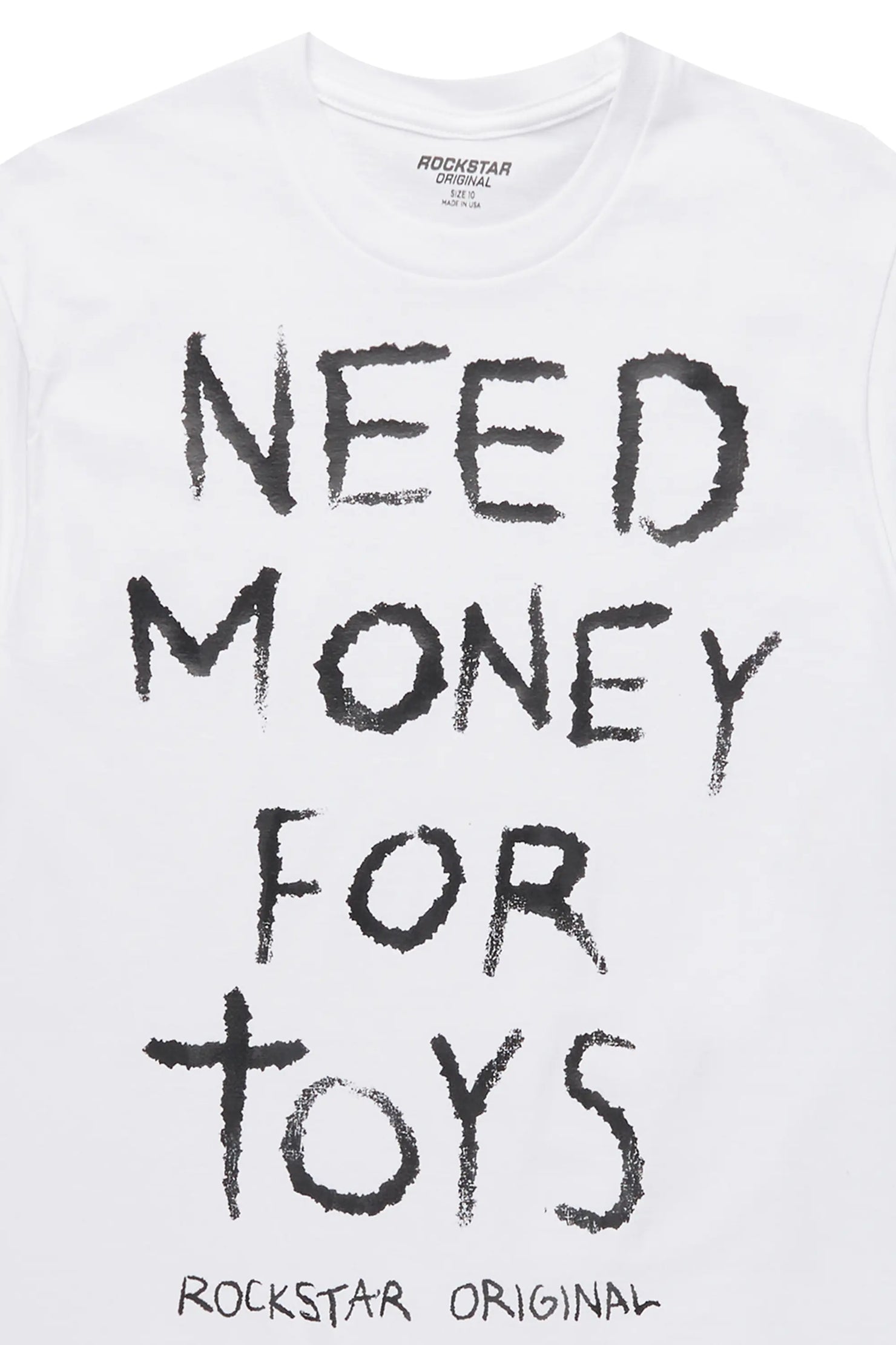 Girls M4 Toys White/Black Graphic T-Shirt