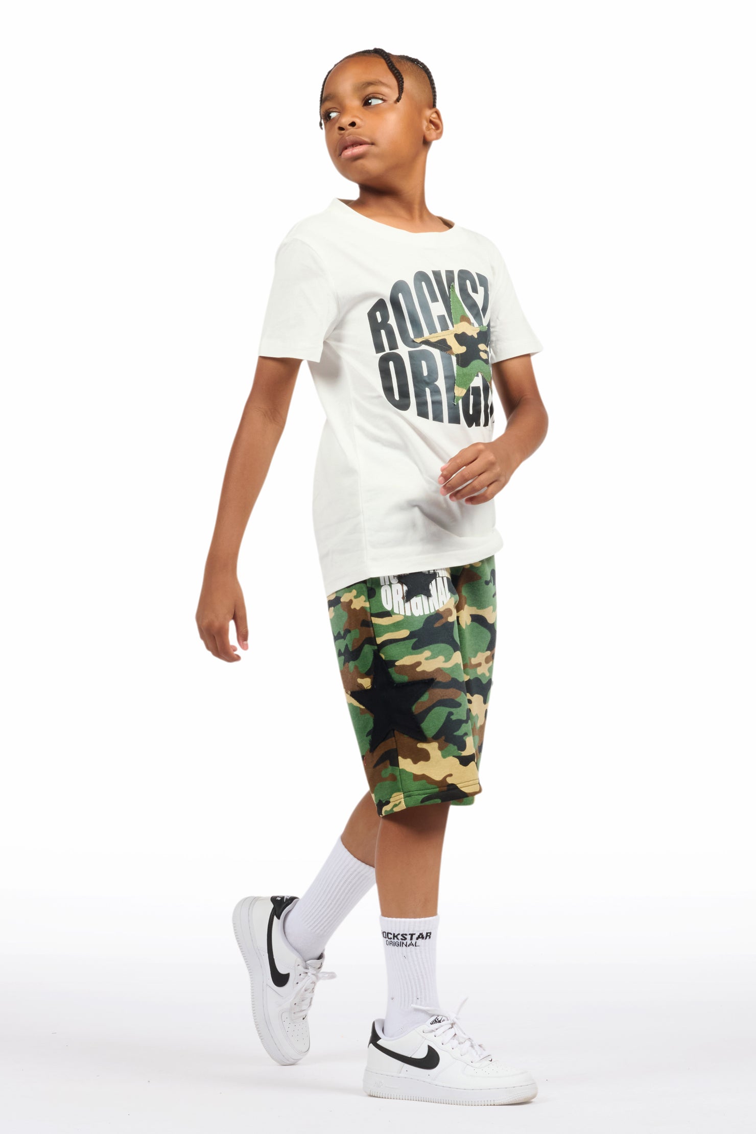 Boys Sarge White/Camo T-Shirt/Short Set