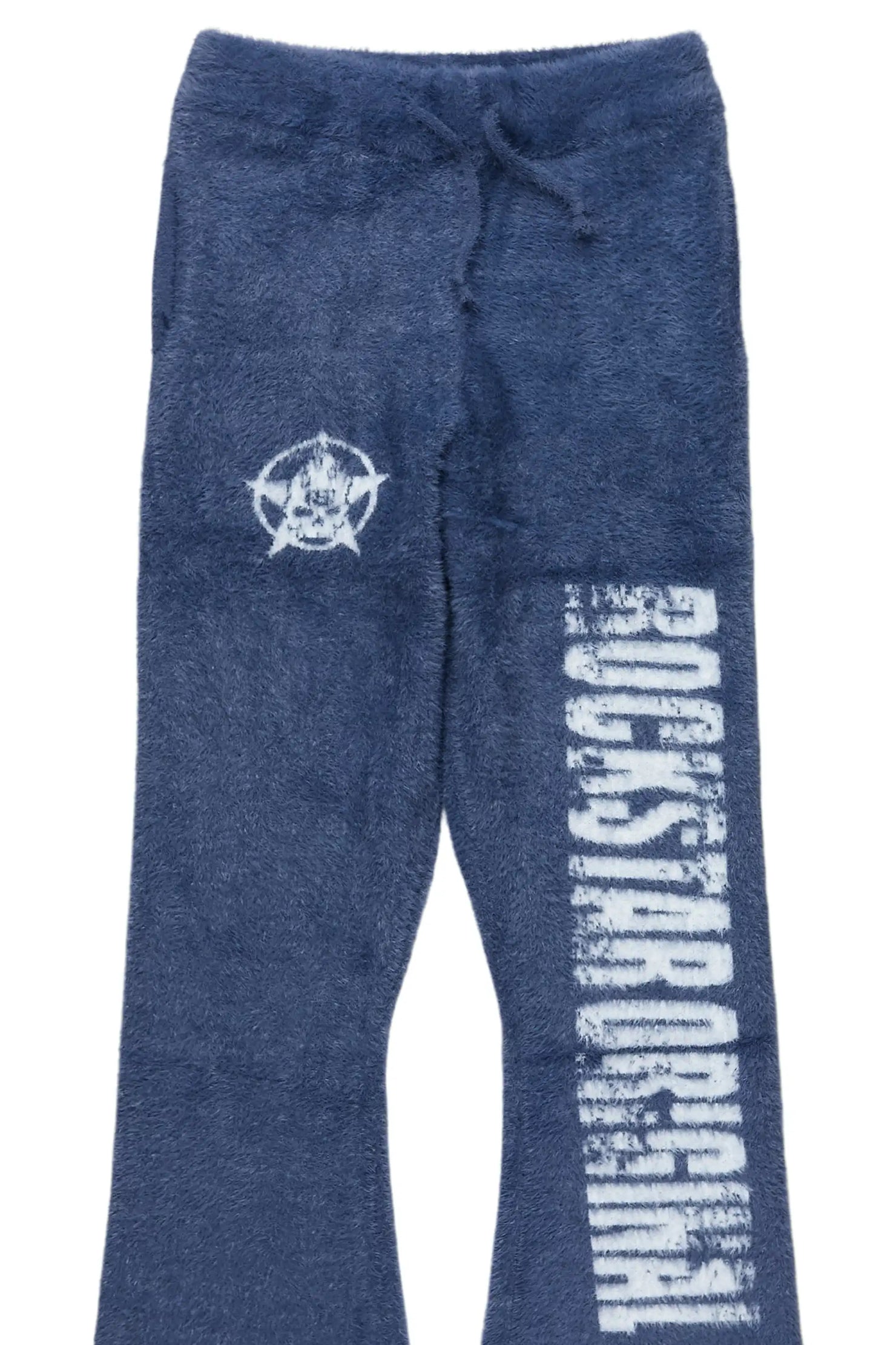 Boys Keve Navy Knitted Mohair Flare Sweat Pant