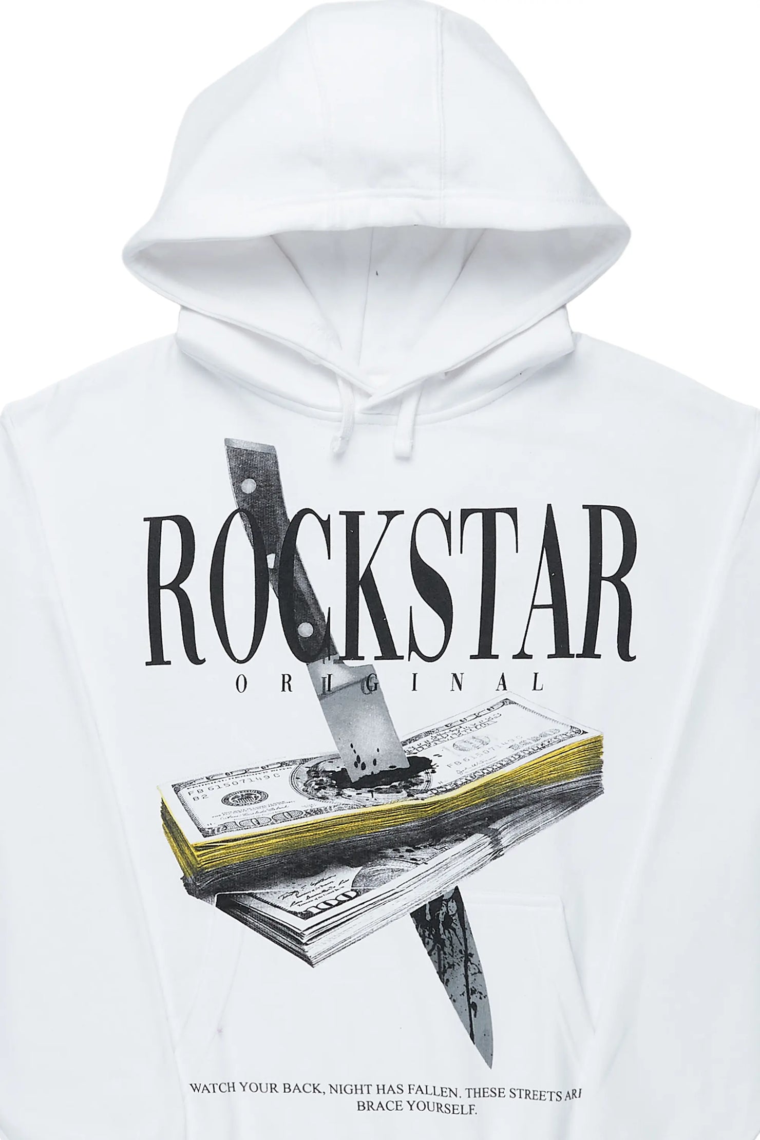 Dayte Nite White Graphic Hoodie