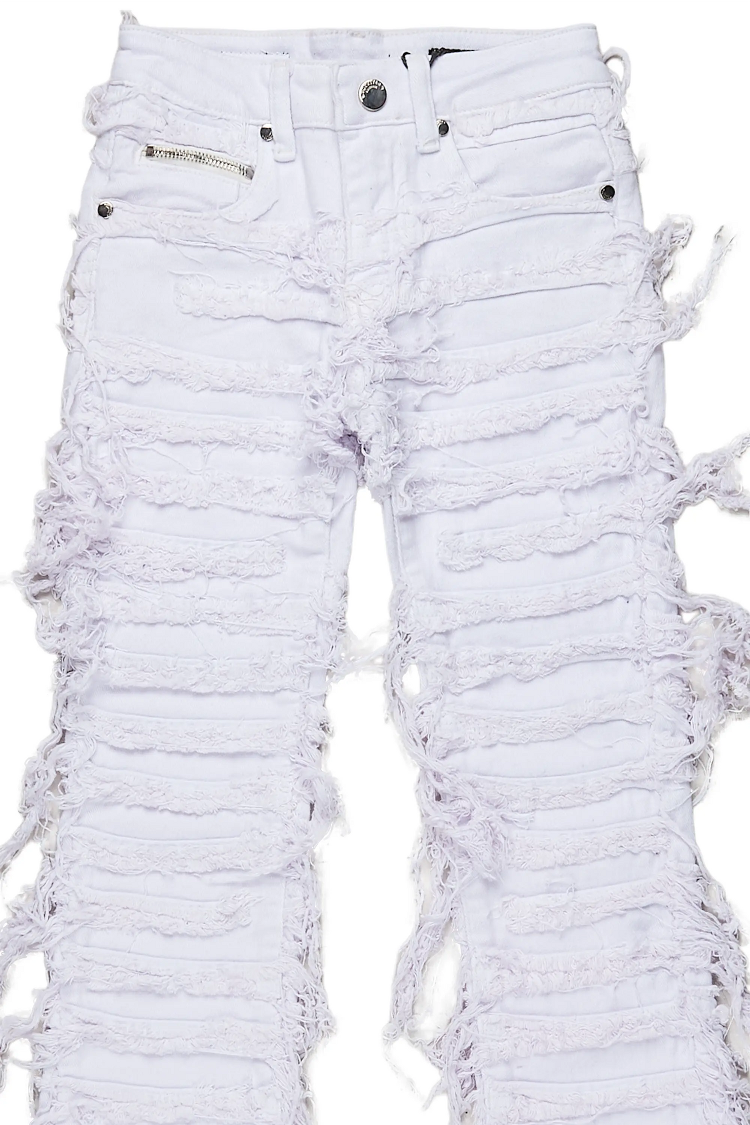 Girls Bliss White Stacked Flare Jean