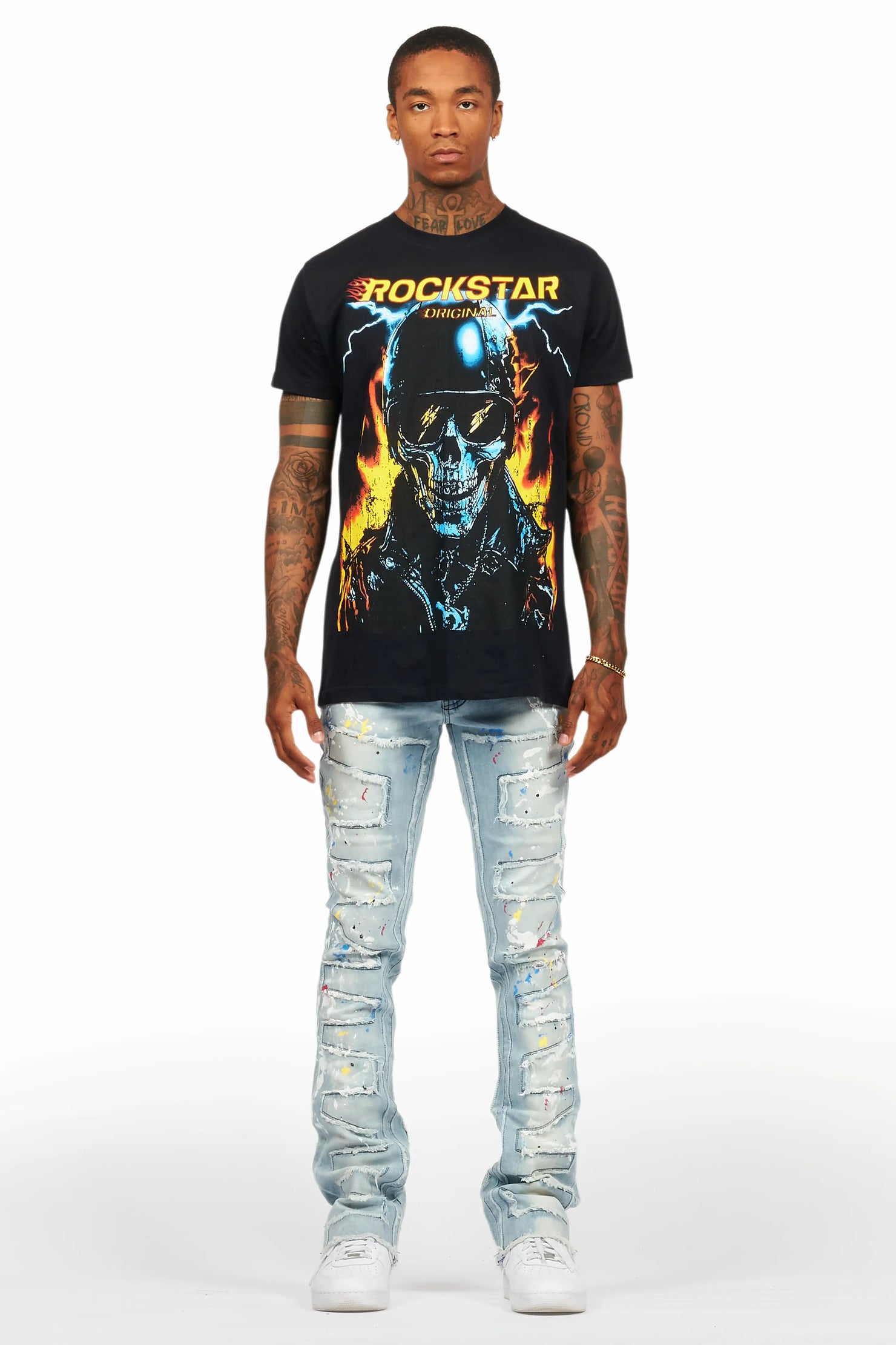 Balius Black Oversized Graphic T-Shirt