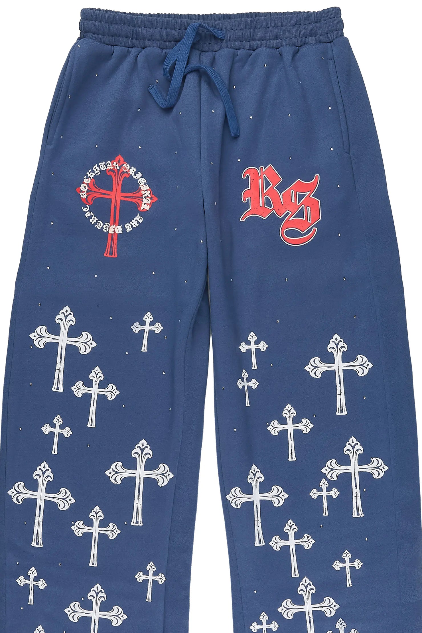 Boys Madar Navy Rhinestone Super Baggy Track Pant
