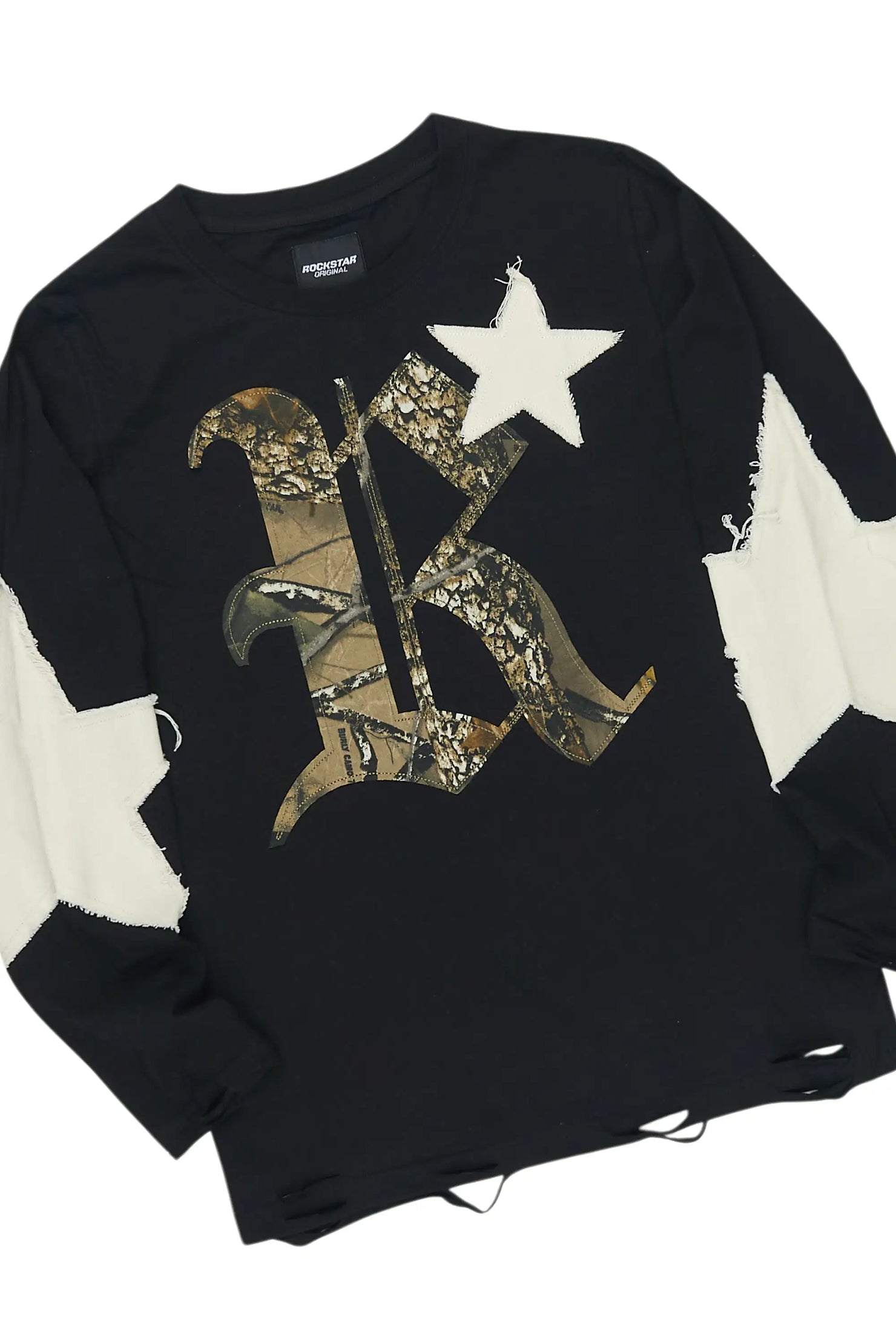 Boys Delgero Black/White Long Sleeve T-Shirt Track Set