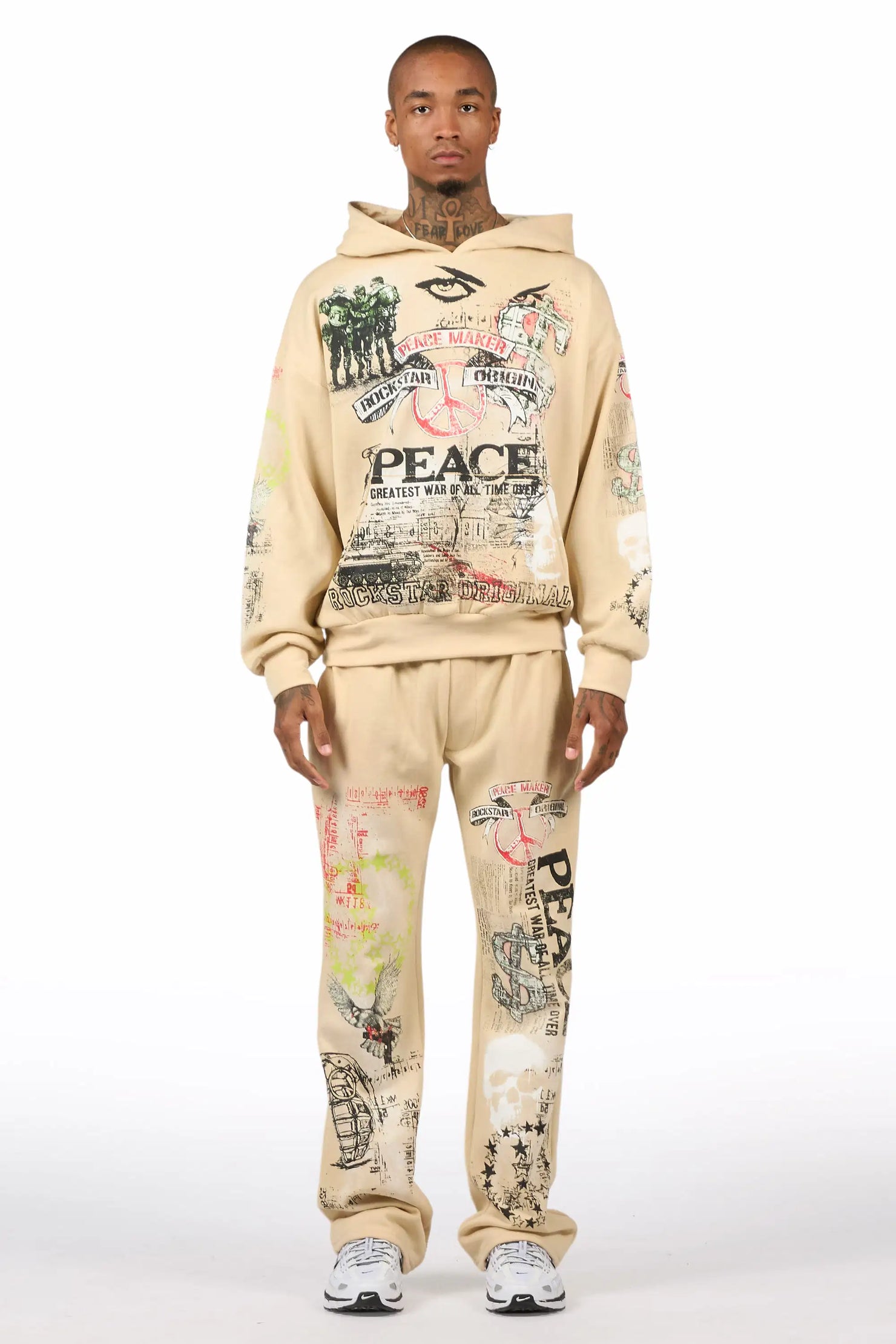 Seiko Beige Hoodie Baggy Track Set