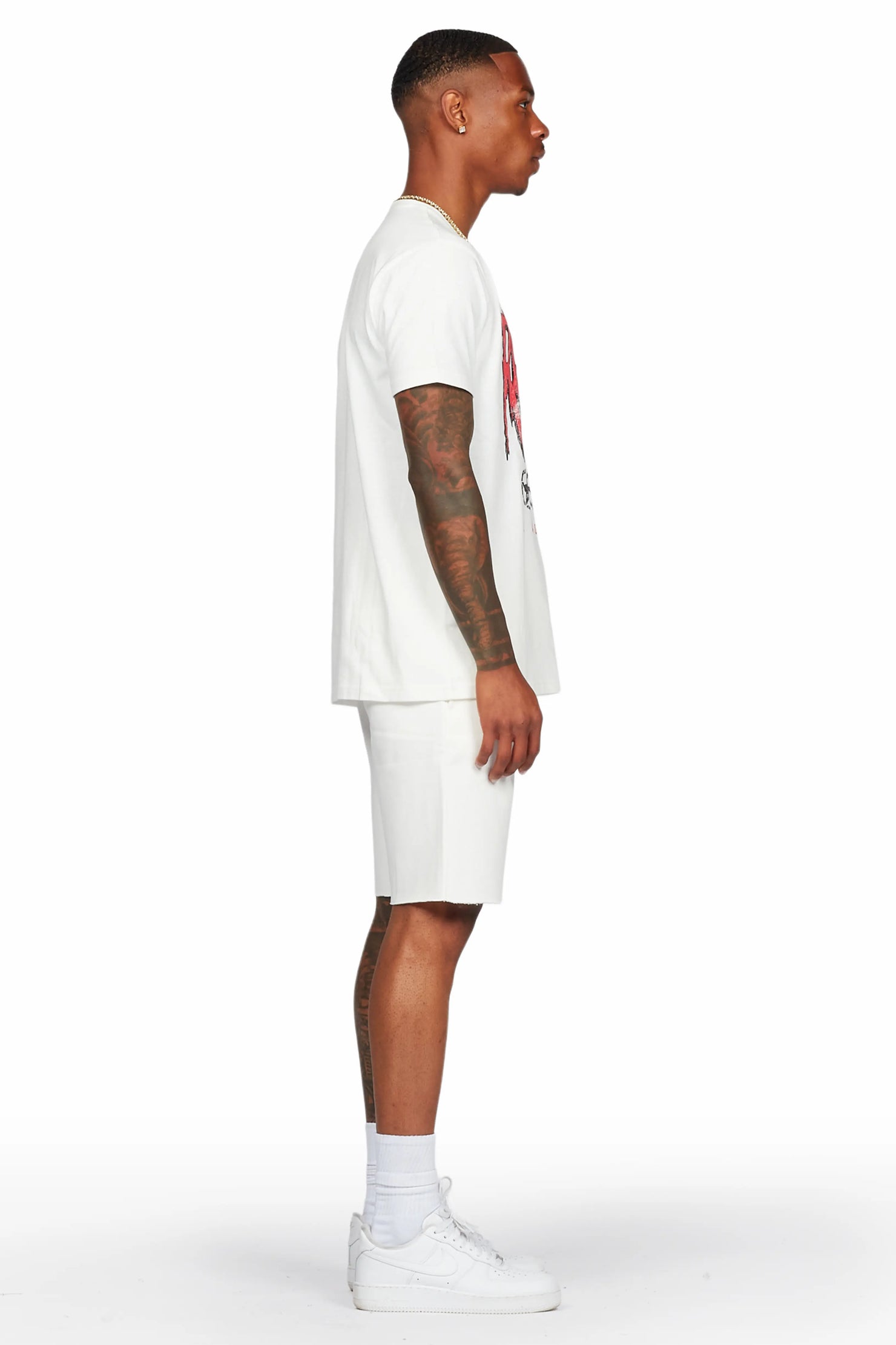 Wizzurd White T-Shirt/Short Set