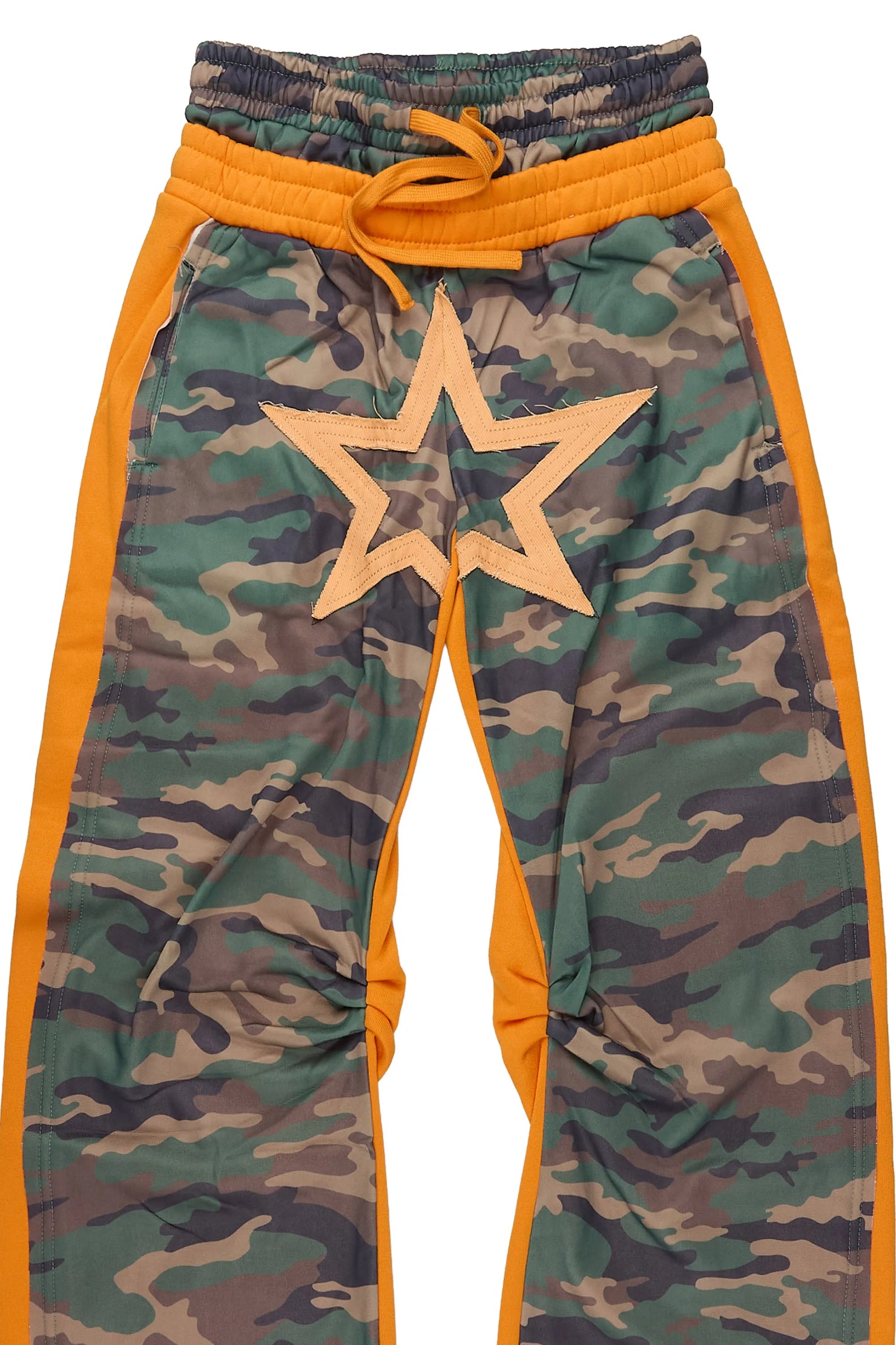 Boys Canaan Camo/Orange Double Waisted Baggy Track Pant