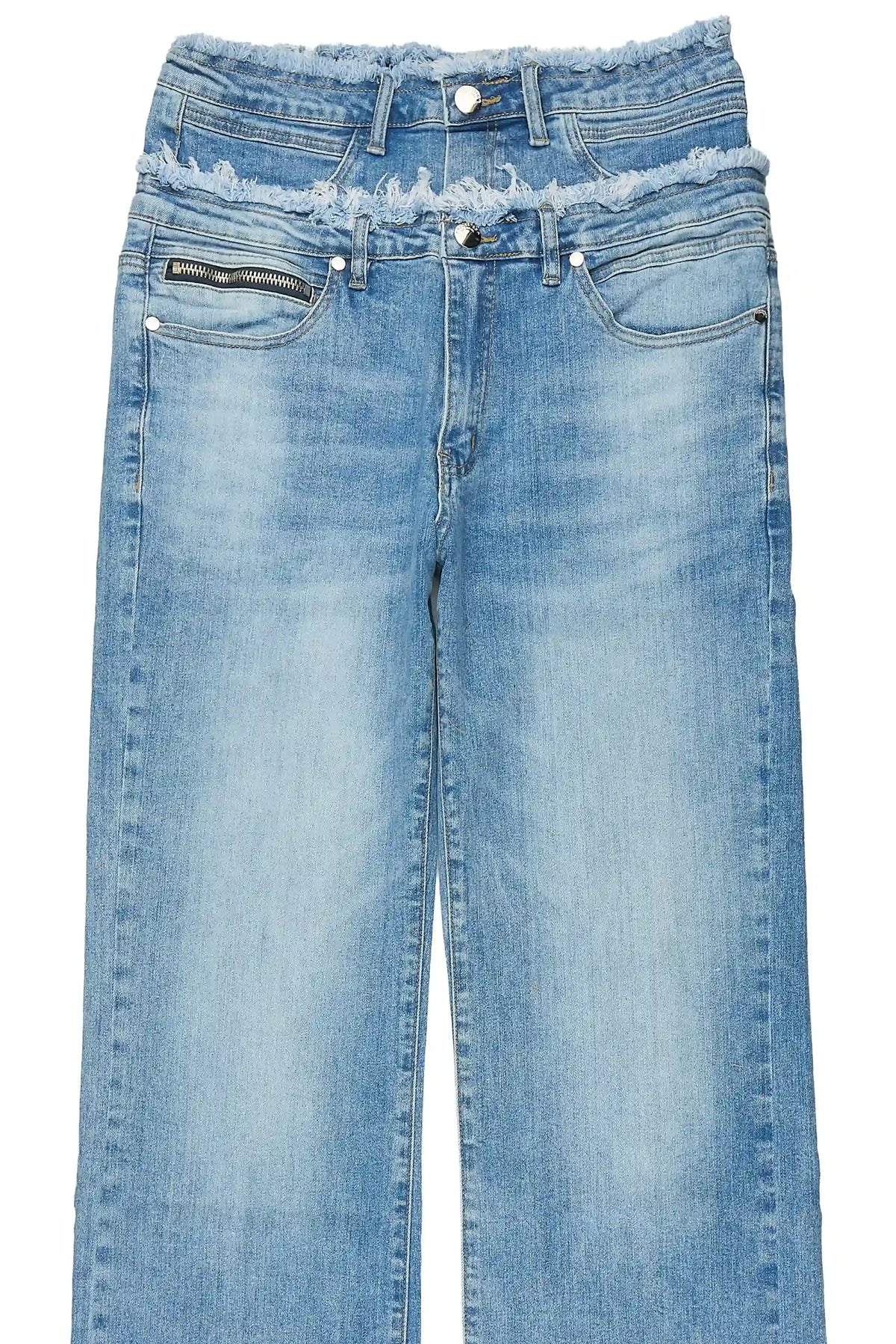 Silo Blue Double Waisted Baggy Fit Jean