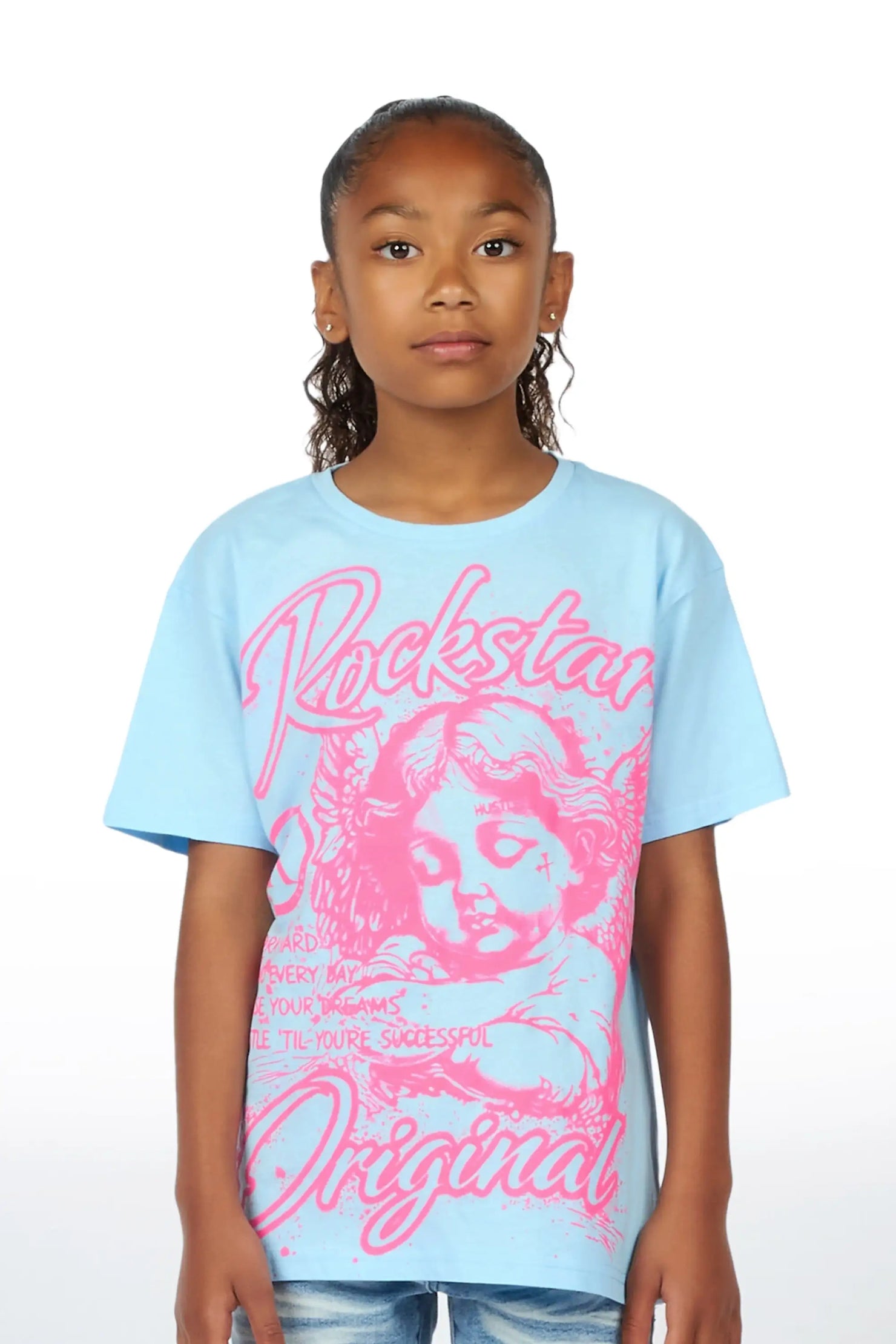 Girls Tyca Light Blue Graphic T-Shirt