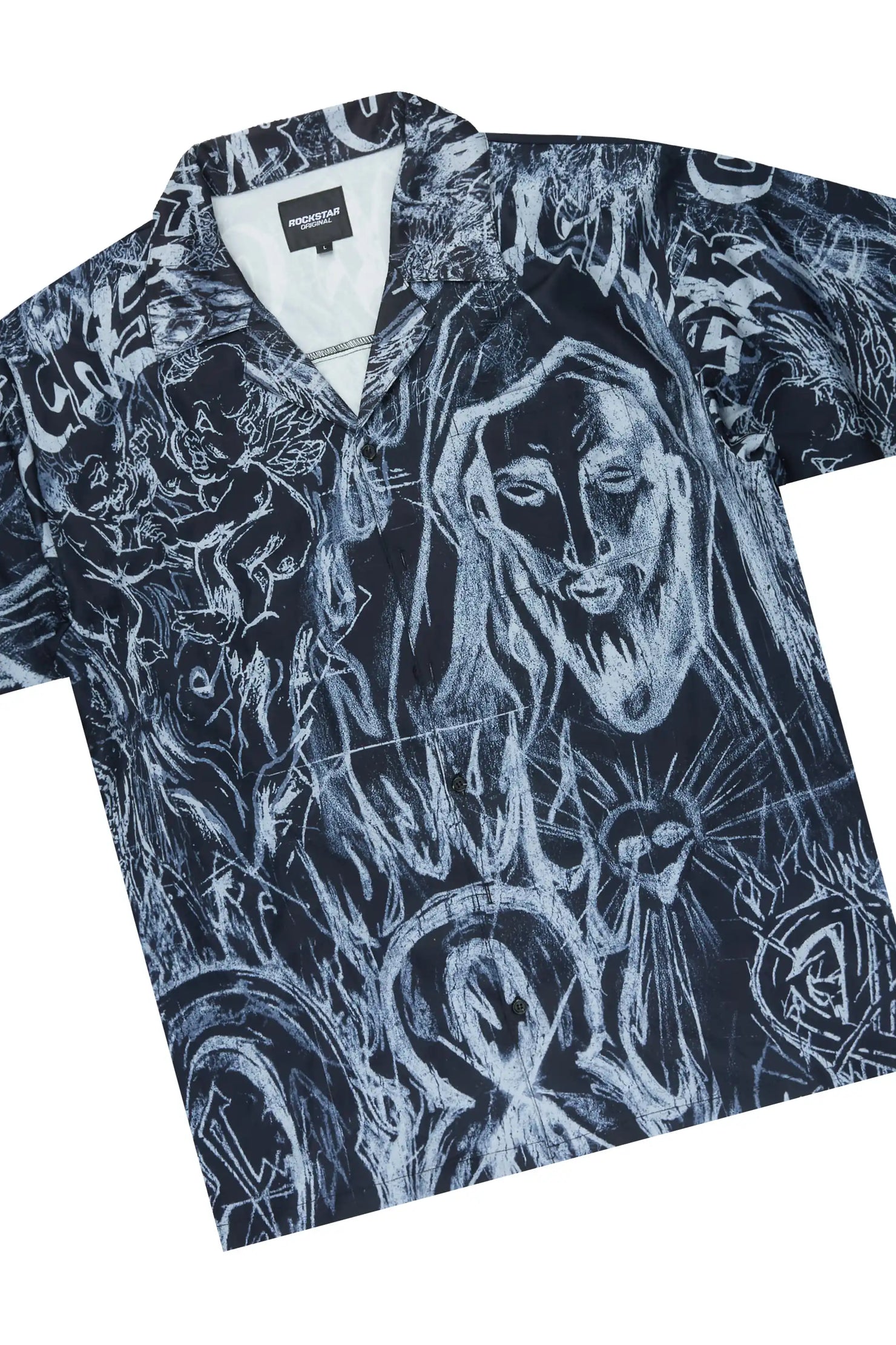 Fenno Black Button Down T-Shirt/Short Set