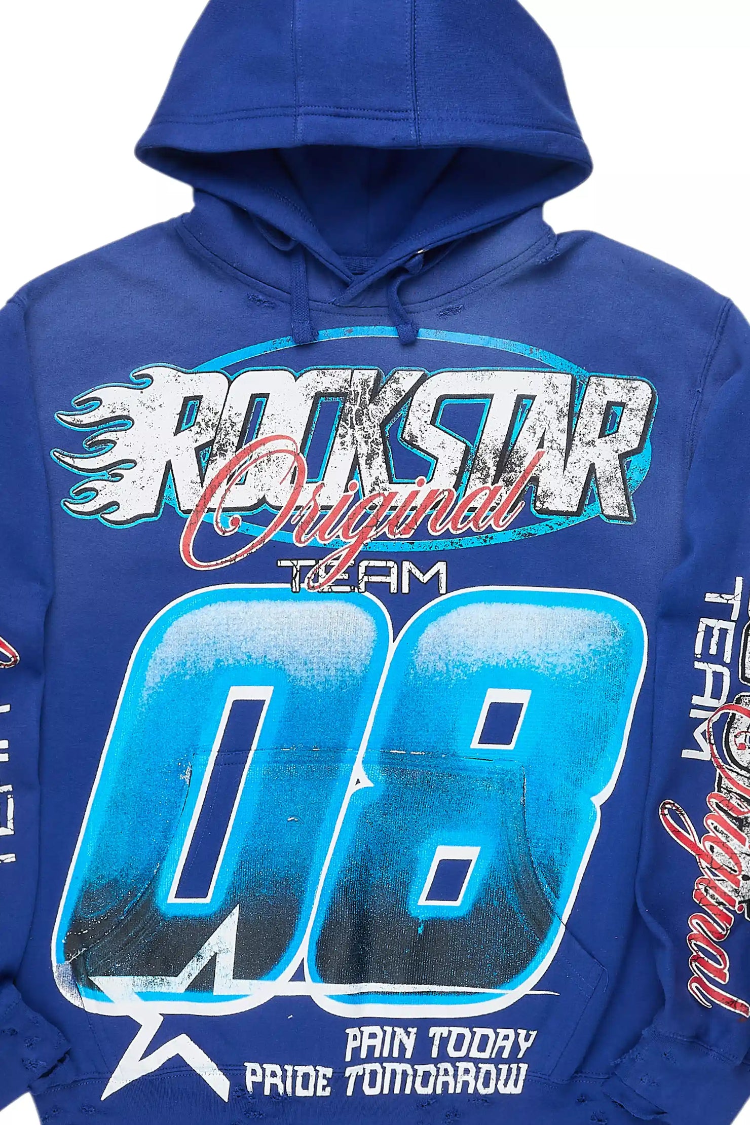 Mistelle Royal Blue Graphic Hoodie