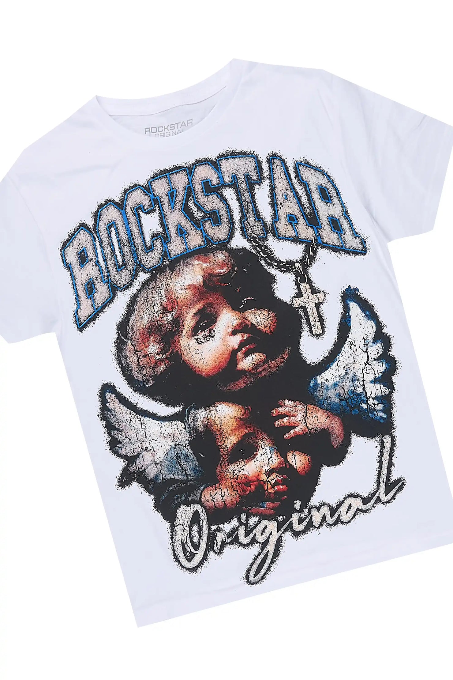 Boys Dejair White/Multi T-Shirt Tapestry Jean Set