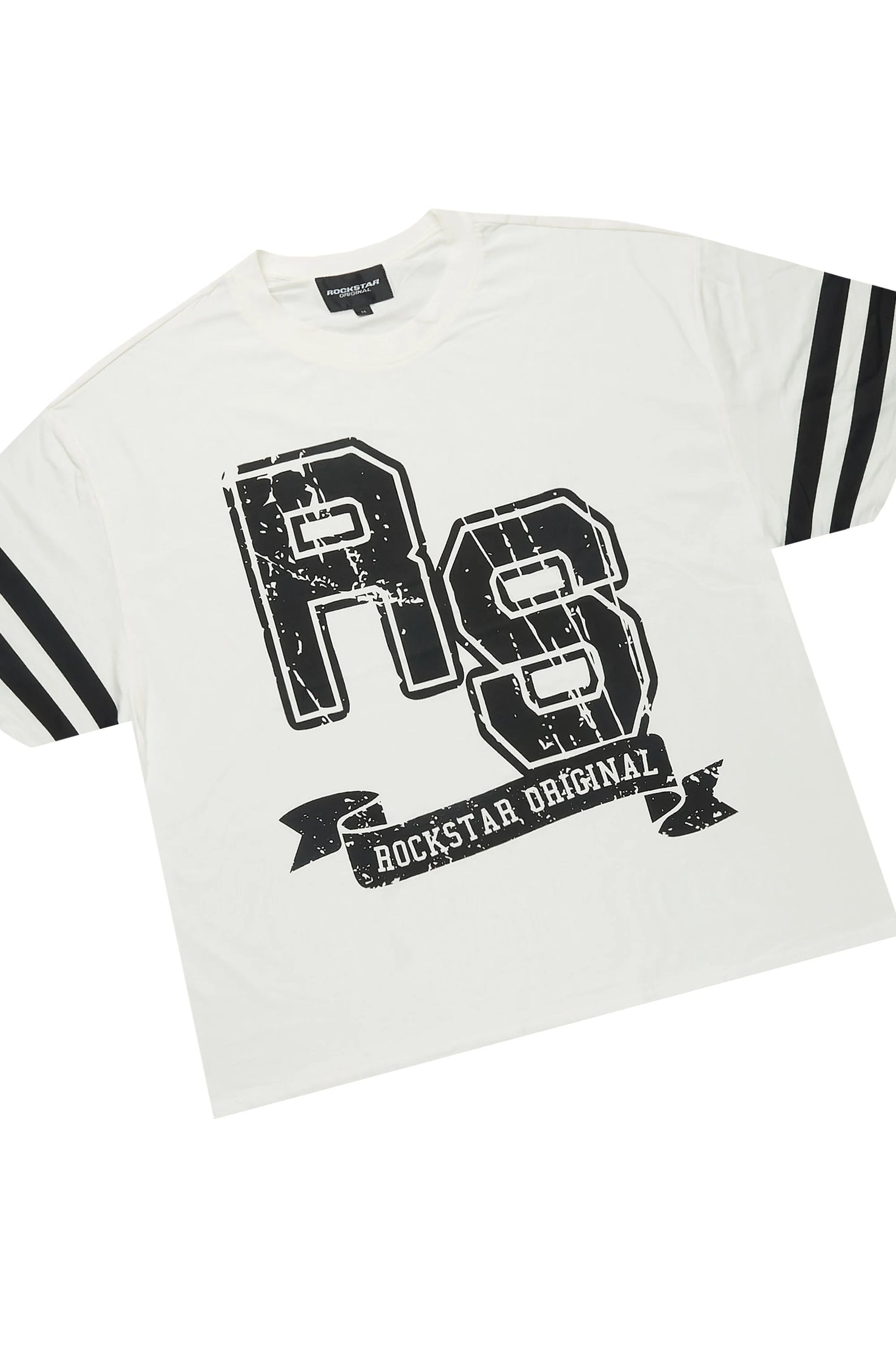 Alik White/Black Crop Boxy Tee Short Set