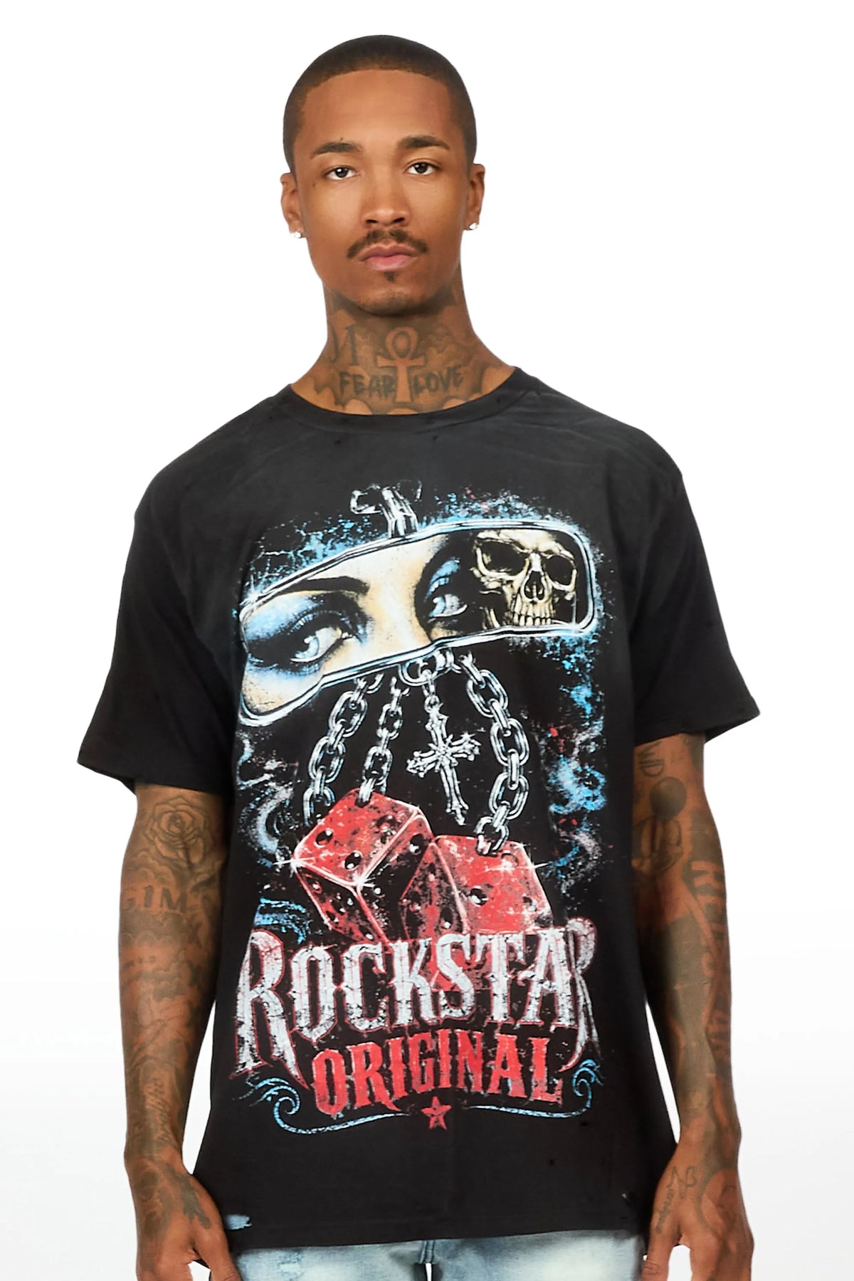 Braylon Black Oversized Graphic T-Shirt