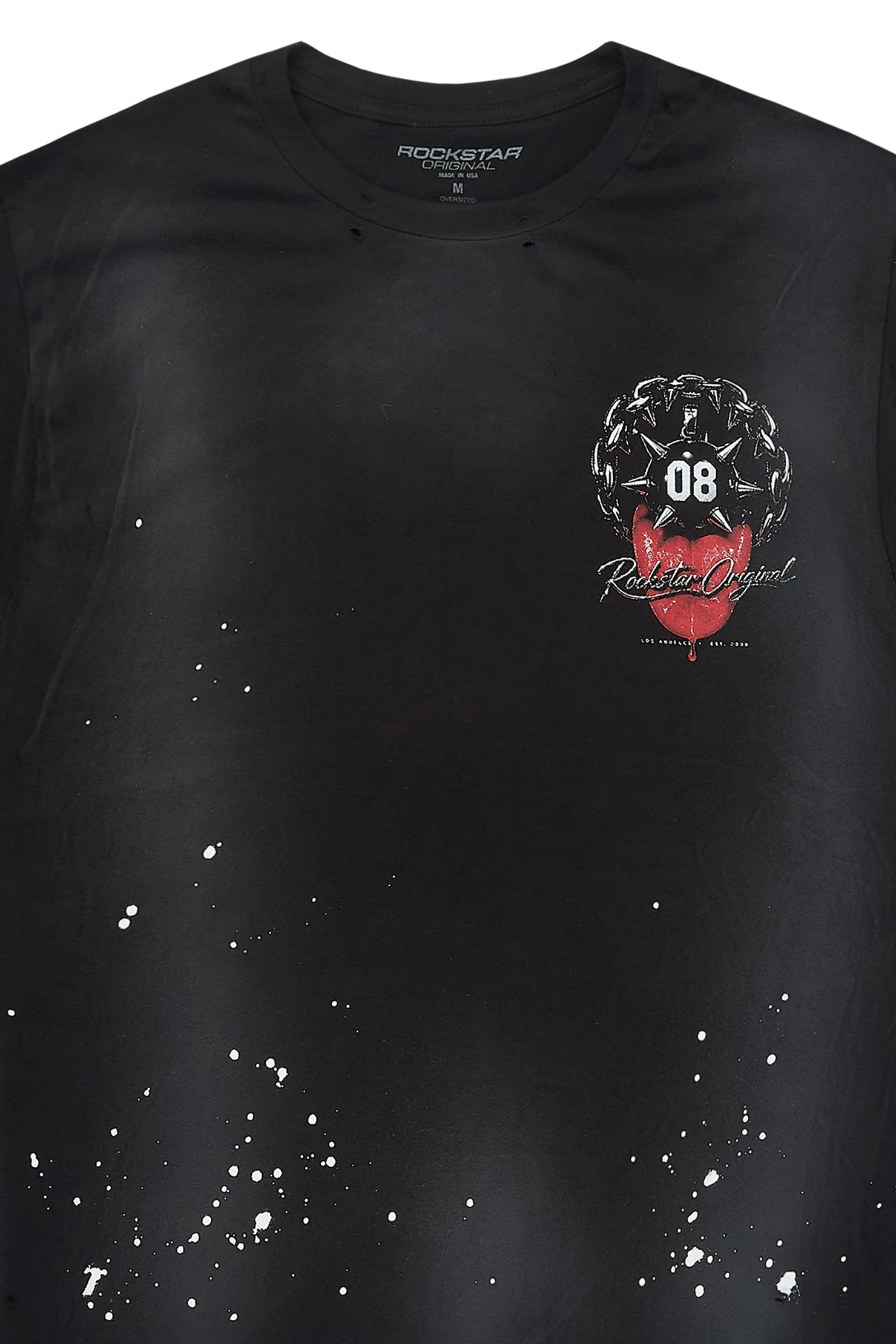 Chromiesl Black Oversized Graphic T-Shirt