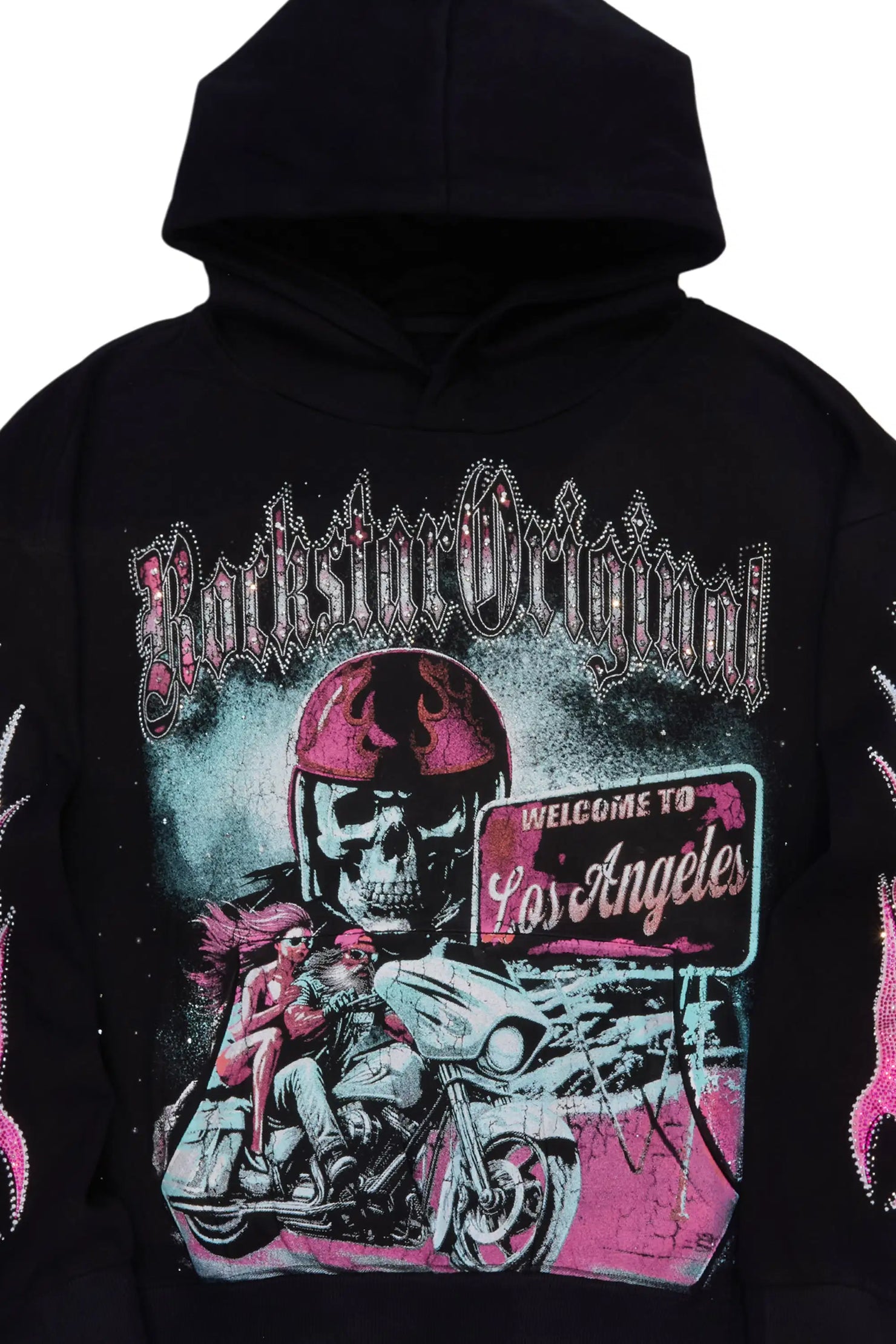 Reece Black Rhinestone Oversized Hoodie