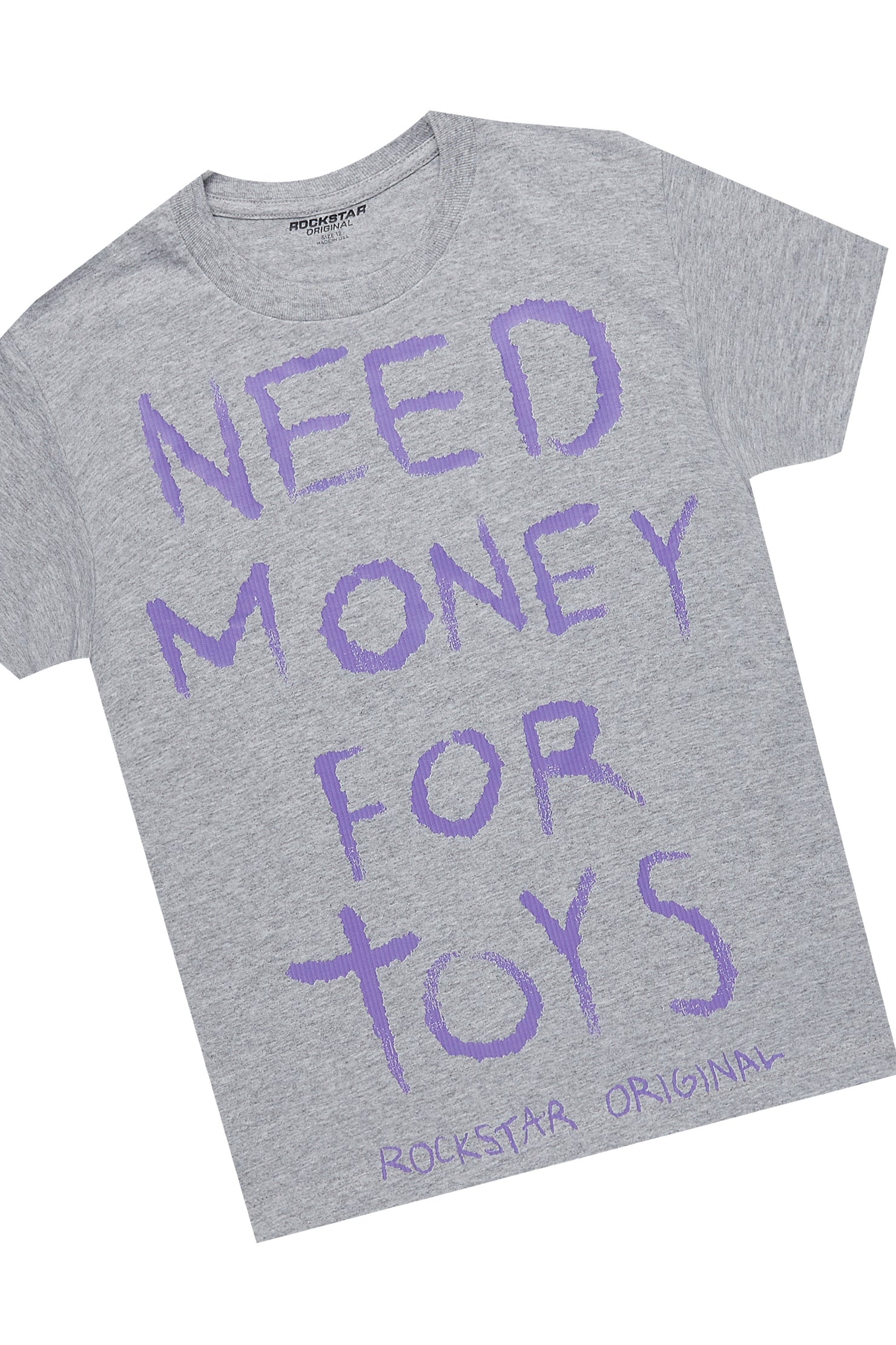 Girls M4 Toys Grey/Purple T-Shirt Short Set
