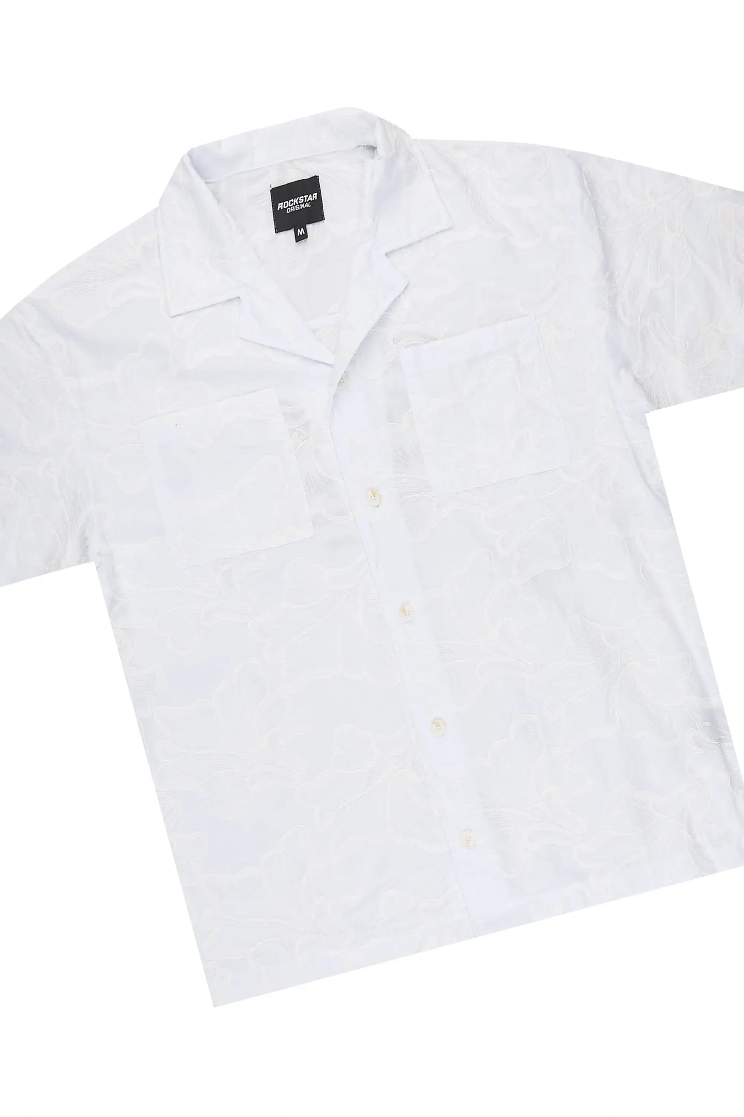Isaiah White Button Down Shirt/Short Set