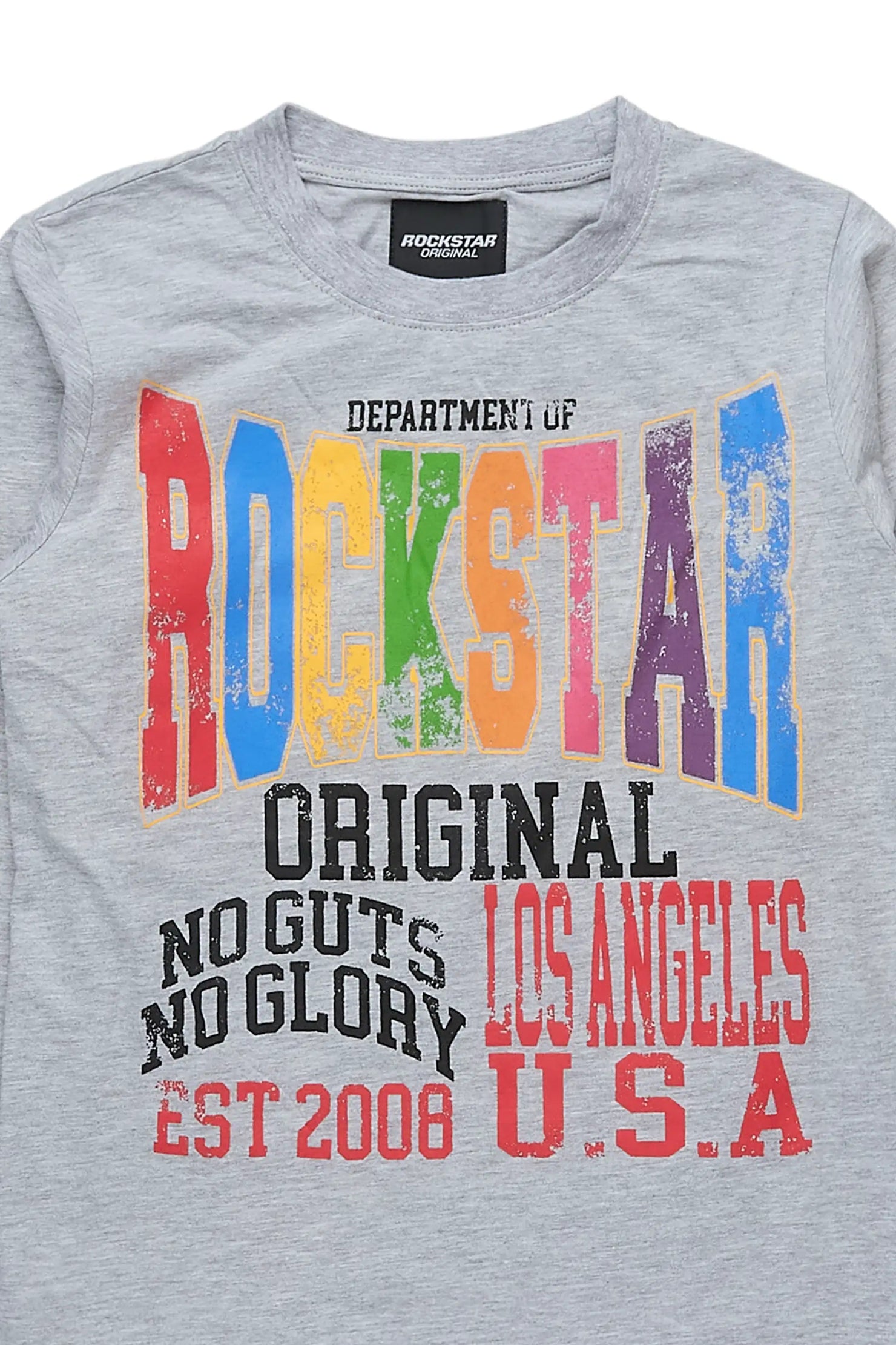 Boys Keen Heather Grey L/S Graphic T-Shirt