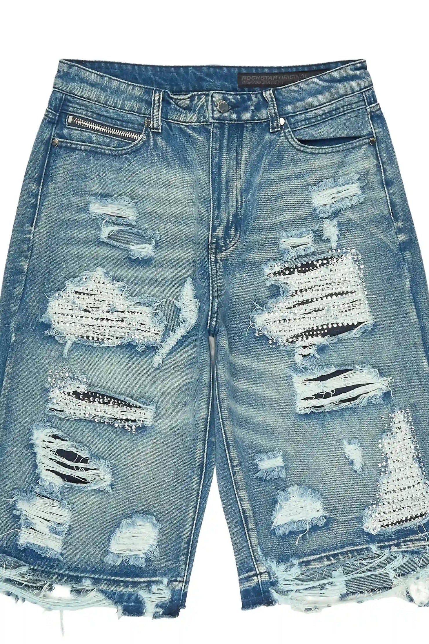 Mathey Medium Blue Rhinestone Jort