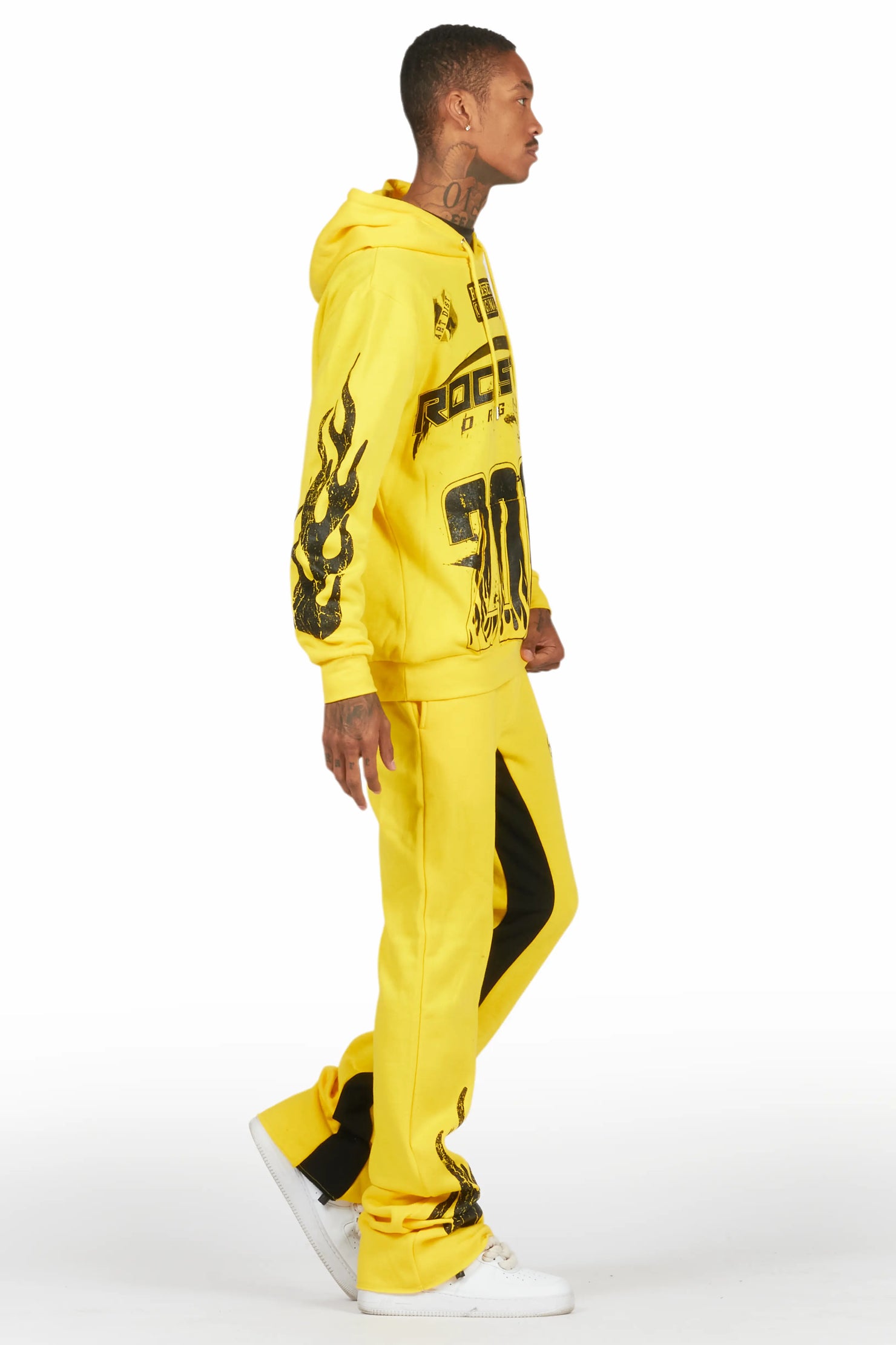 Amos Yellow Hoodie/Baggy Track Pant Set