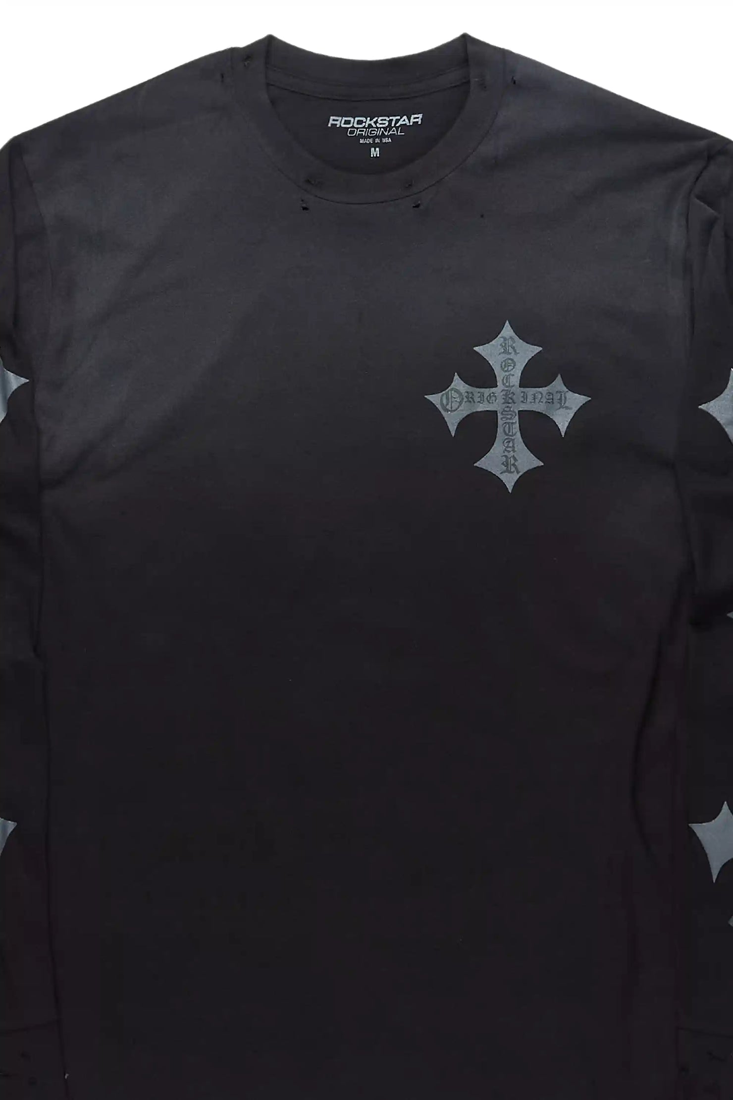 Slaydr Black/Charcoal Long Sleeve Graphic T-Shirt