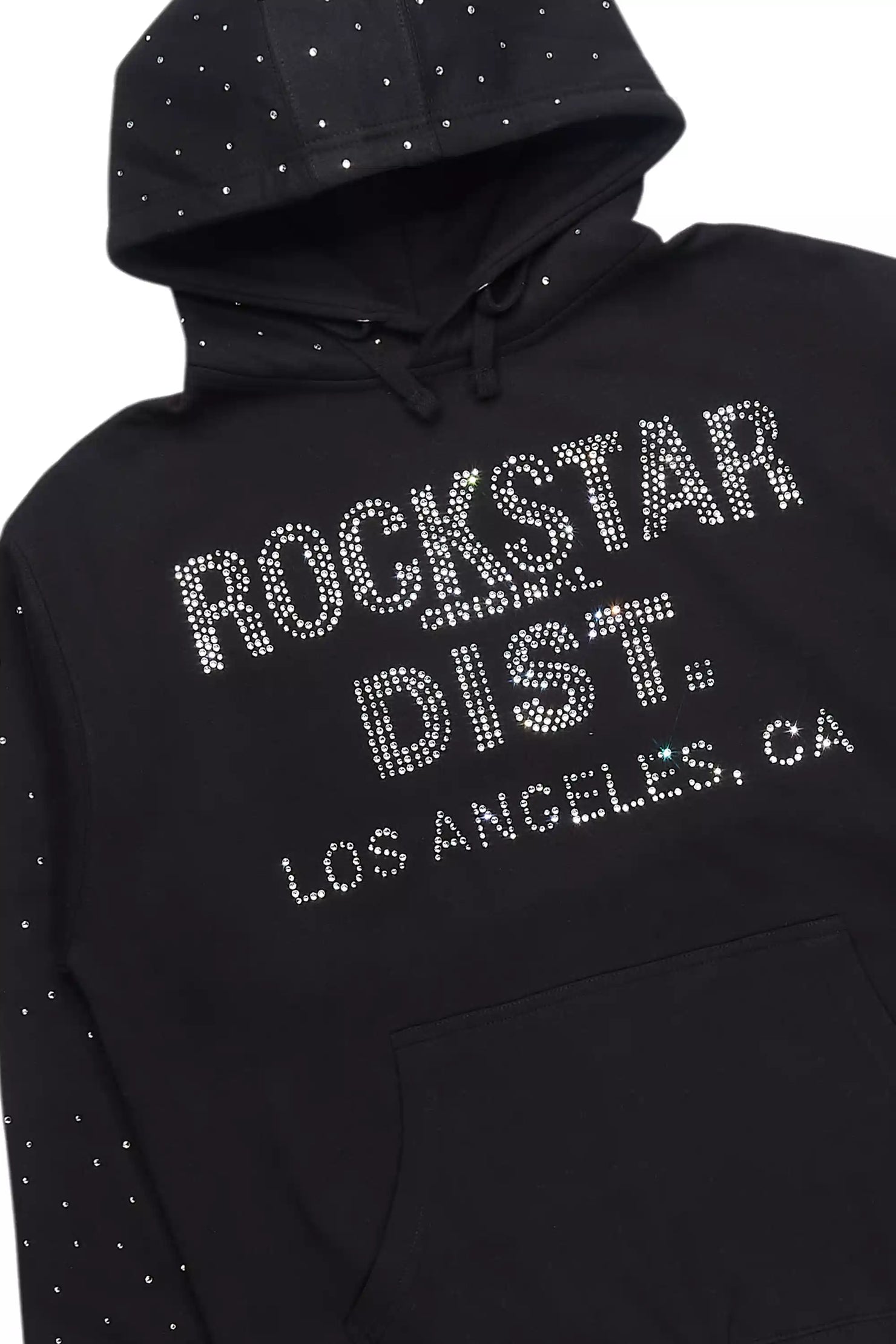 Thryll Black/Silver Rhinestone Graphic Hoodie