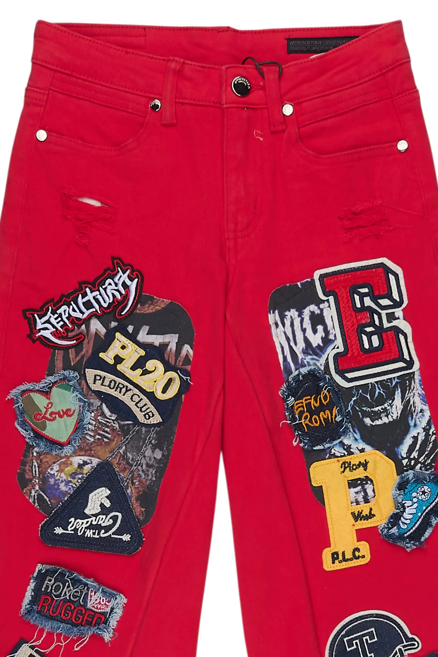 Boys Nepse Red Denim Short