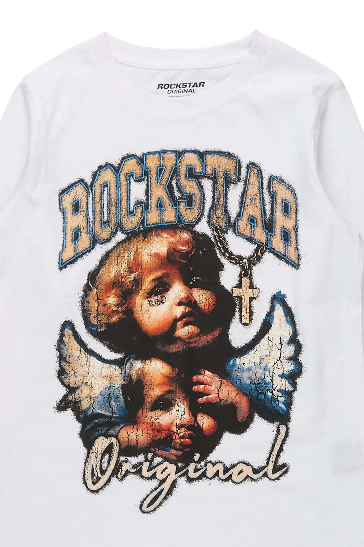 Boys Deiter White Long Sleeve Graphic T-Shirt