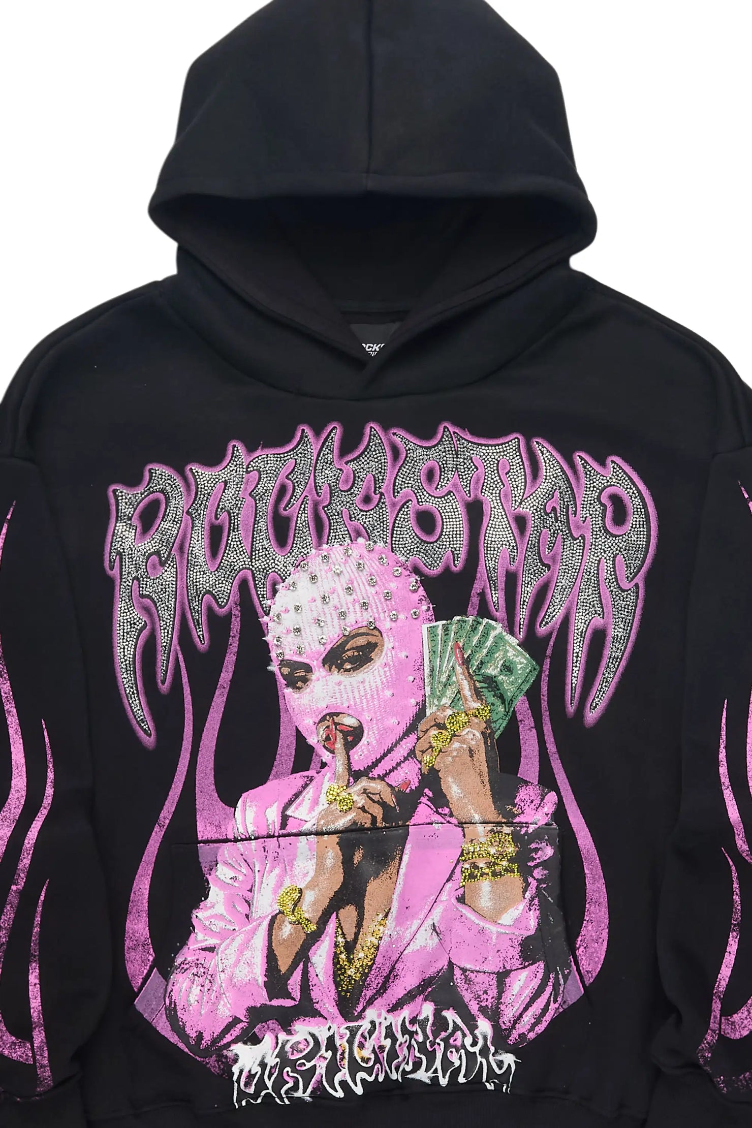 Kookie Black Rhinestone Hoodie
