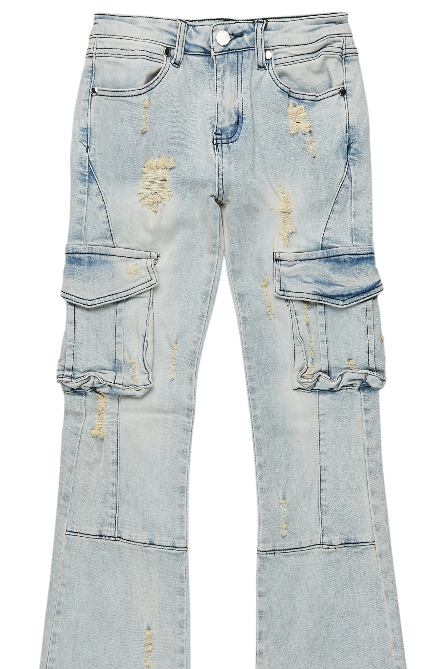 Boys Adalee Blue Stacked Flare Jean