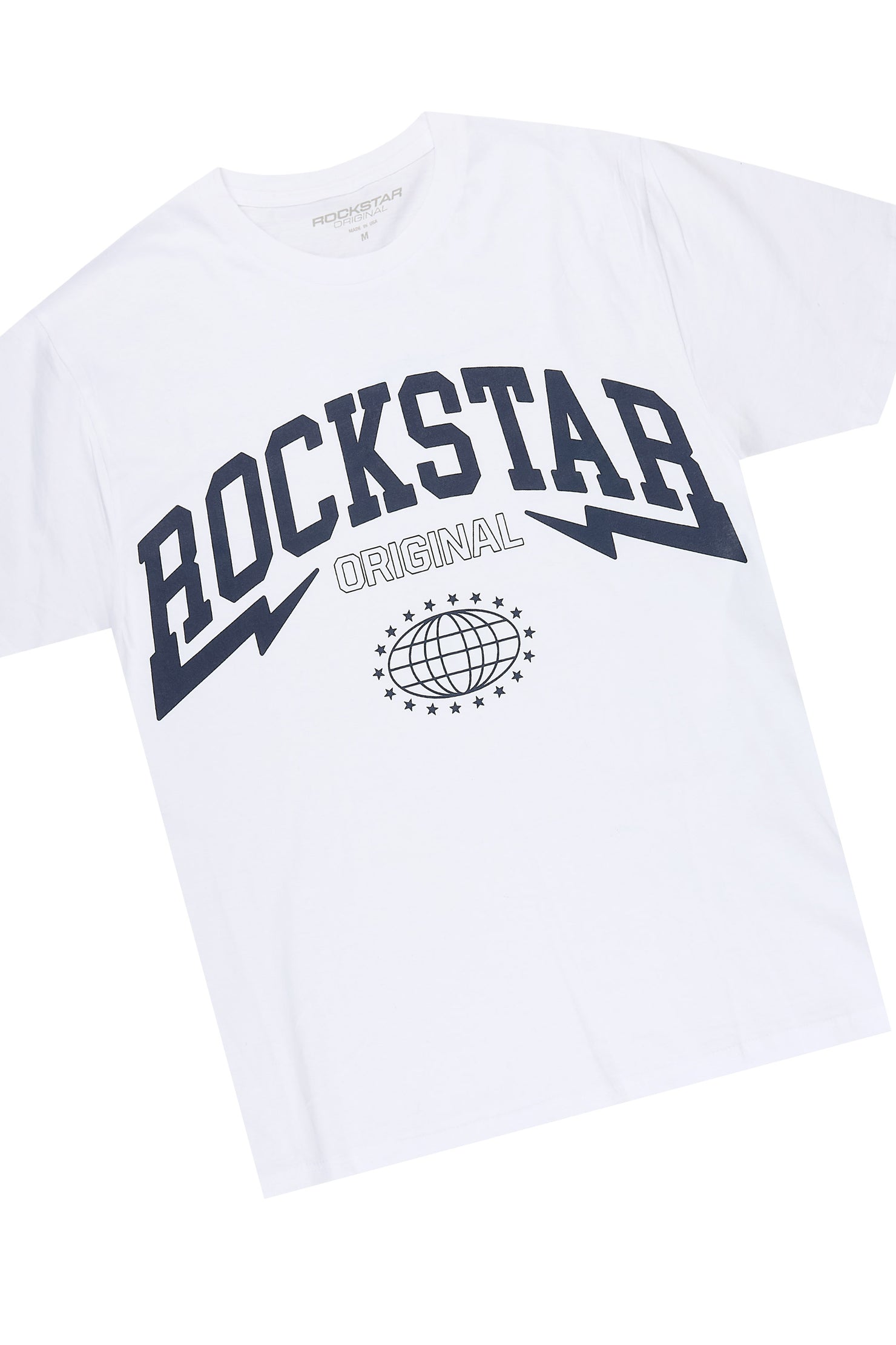 Storiana White/Navy T-Shirt Relaxed Track Set