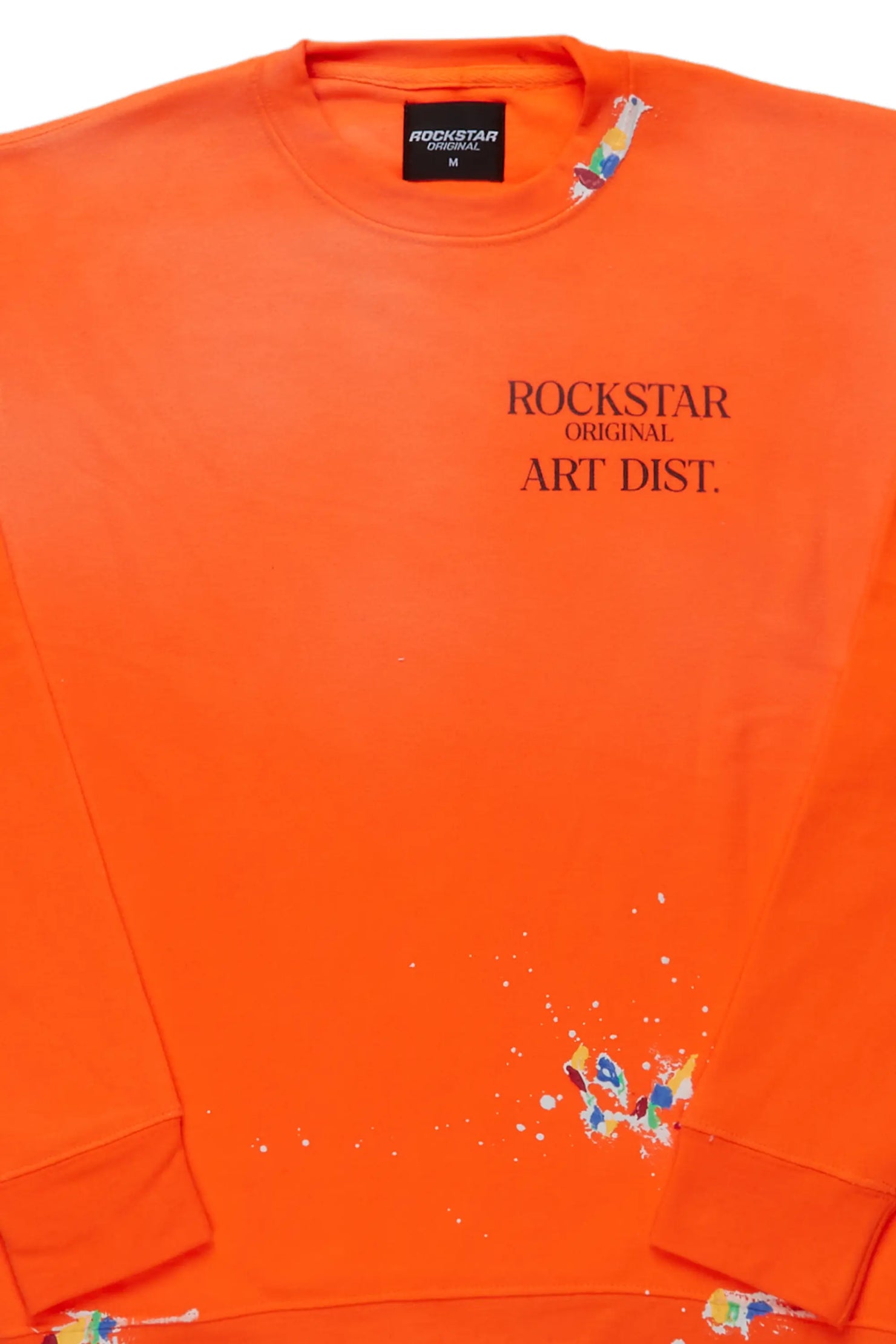 Rockstar Art Dist Orange Crewneck