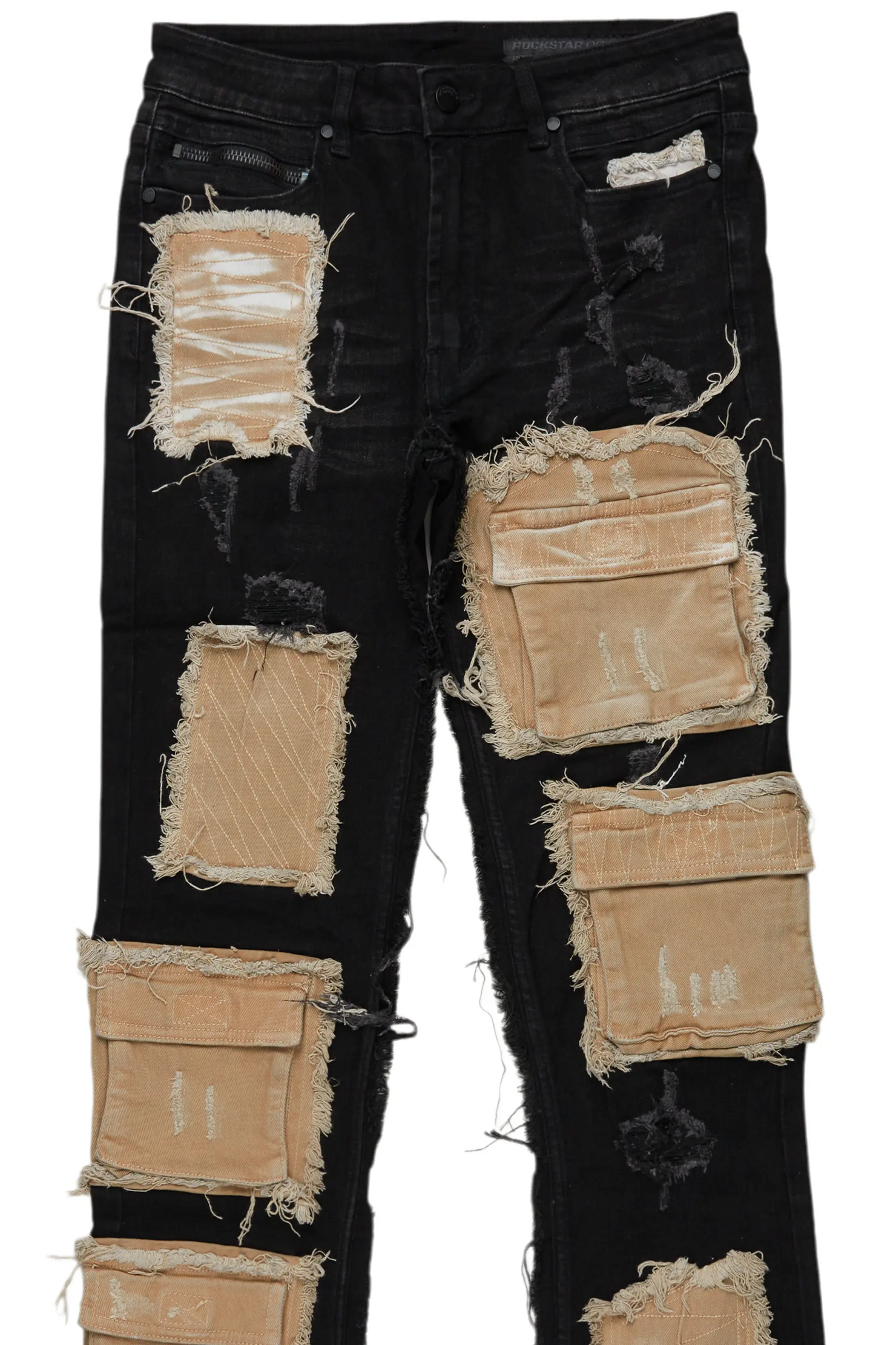 Monet Black Stacked Flare Jean