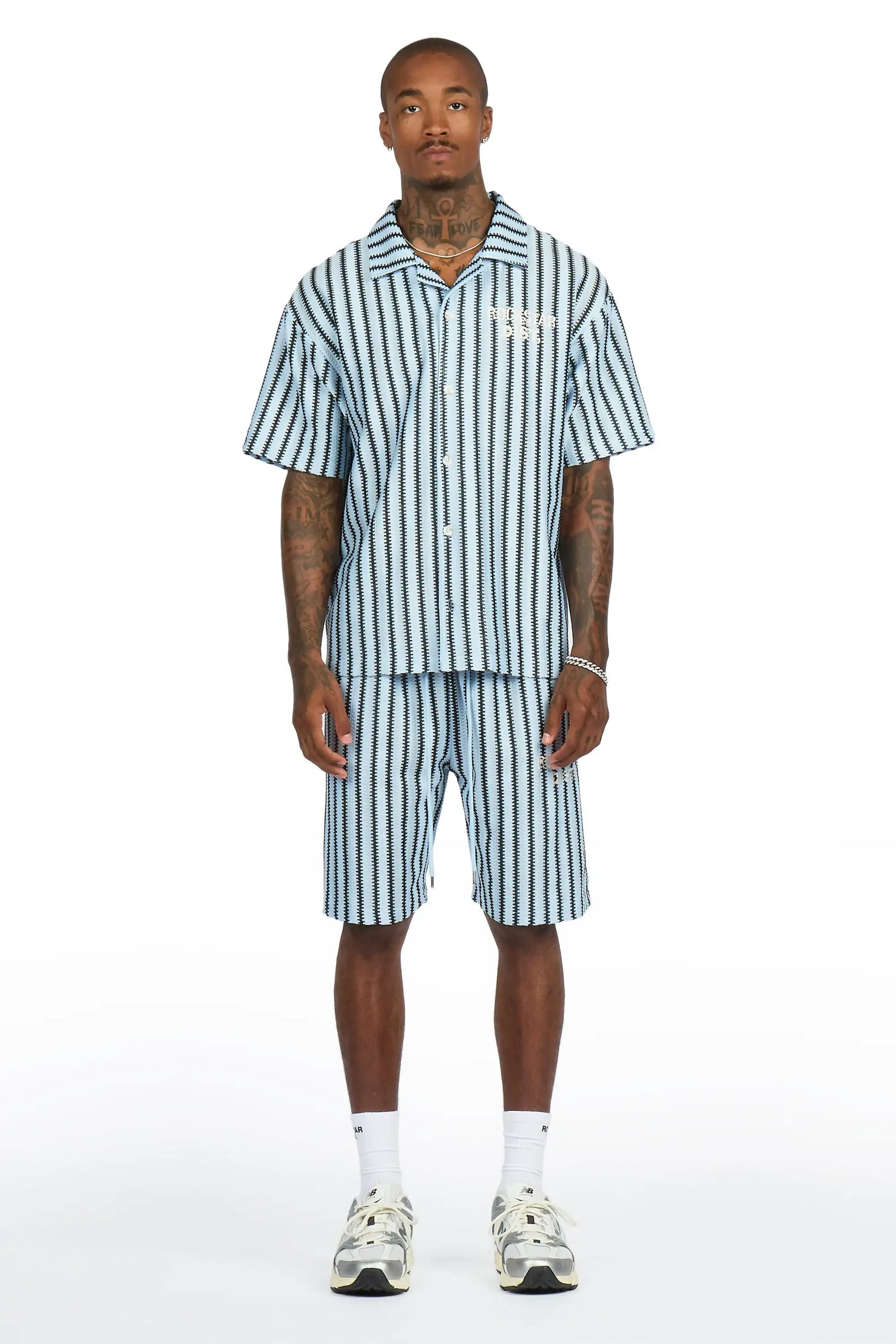 Gerald Light Blue Button Down Shirt/Short Set
