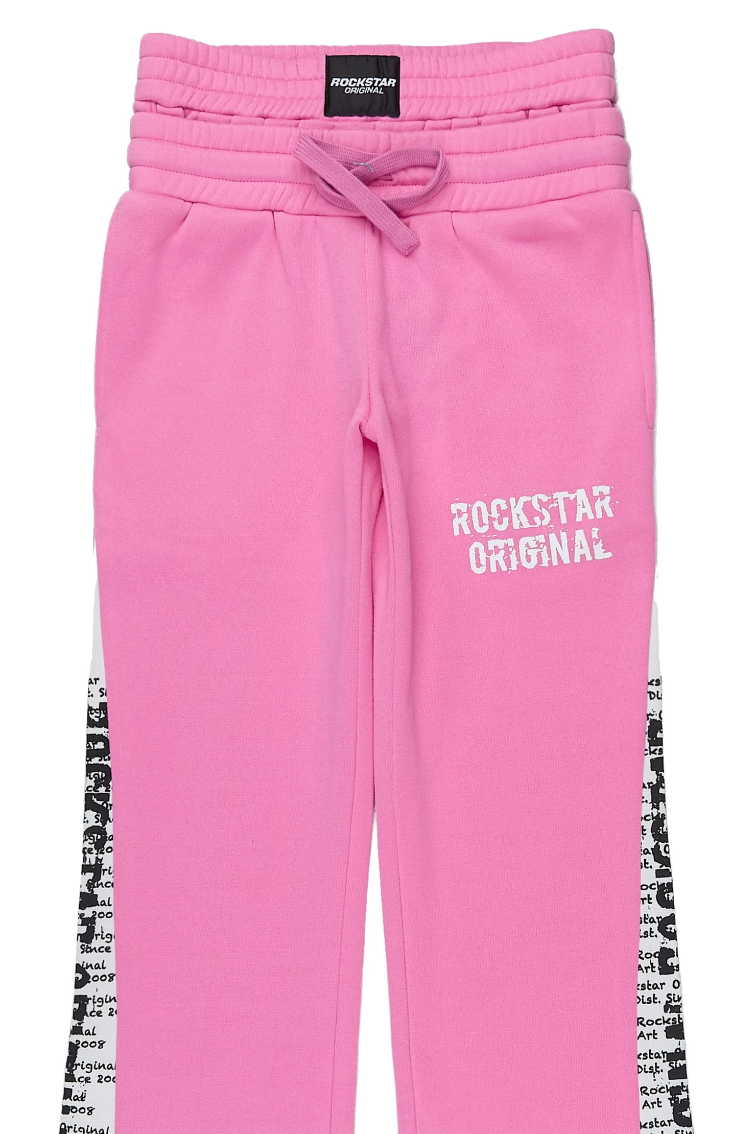 Girls Ajayla Pink Double Waisted Baggy Track Pant
