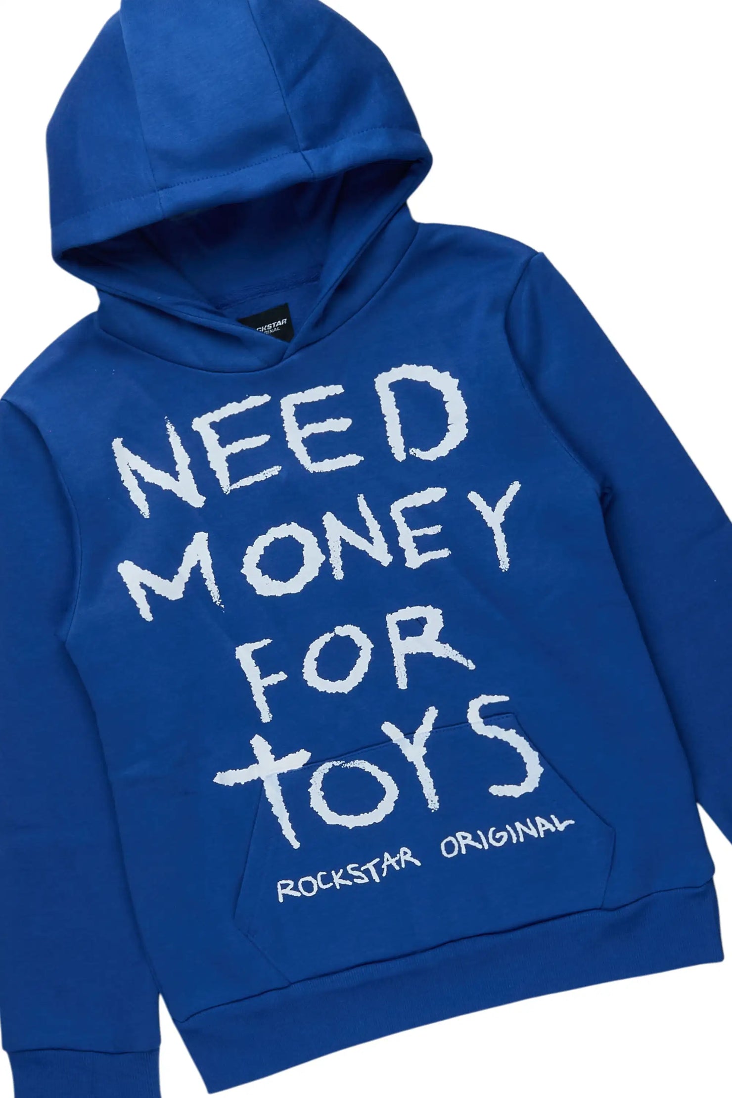 Boys M4 Toys Royal Blue Hoodie & Laban Blue Bleach Stacked Jean Set