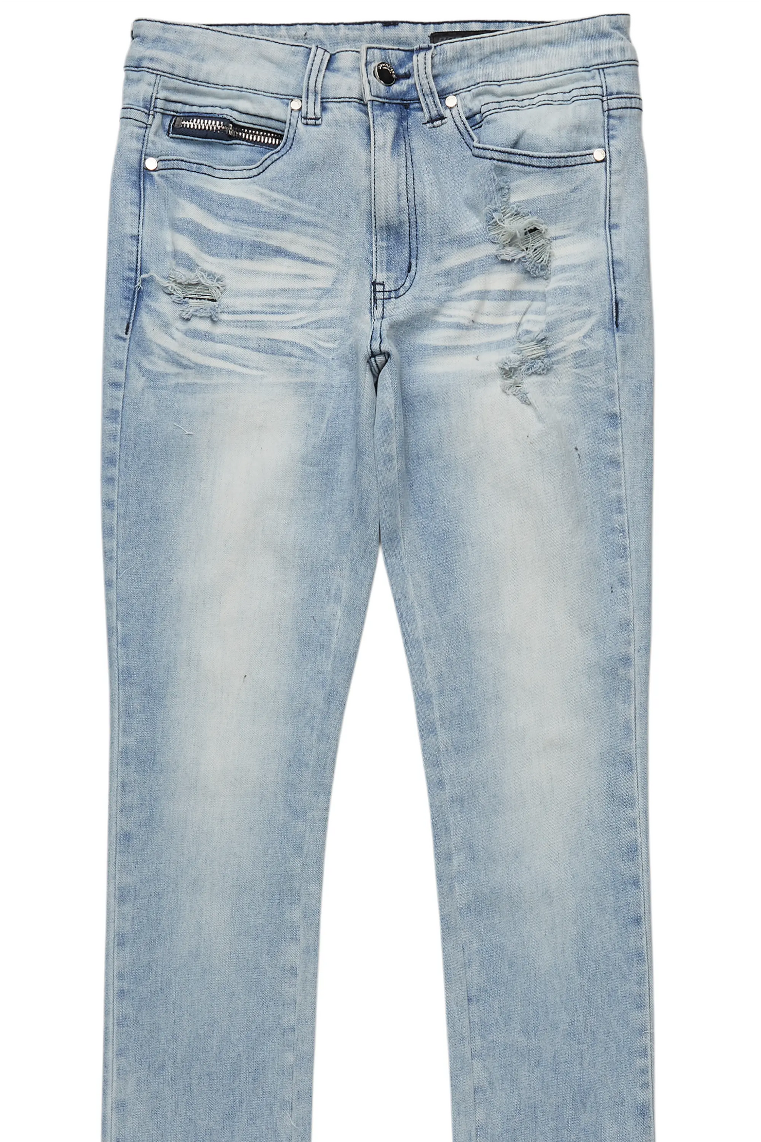 Savag Blue Stacked Flare Jean